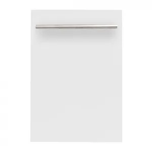 ZLINE 18-Inch Dishwasher in White Matte with Stainless Steel Tub and Modern Style Handle (DW-WM-H-18)