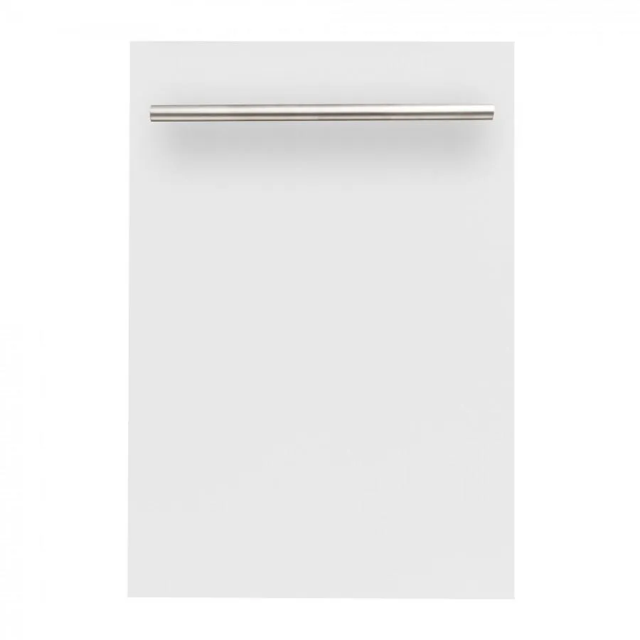 ZLINE 18-Inch Dishwasher in White Matte with Stainless Steel Tub and Modern Style Handle (DW-WM-H-18)