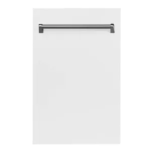 ZLINE 18-Inch Dishwasher in White Matte with Stainless Steel Tub and Traditional Style Handle (DW-WM-18)