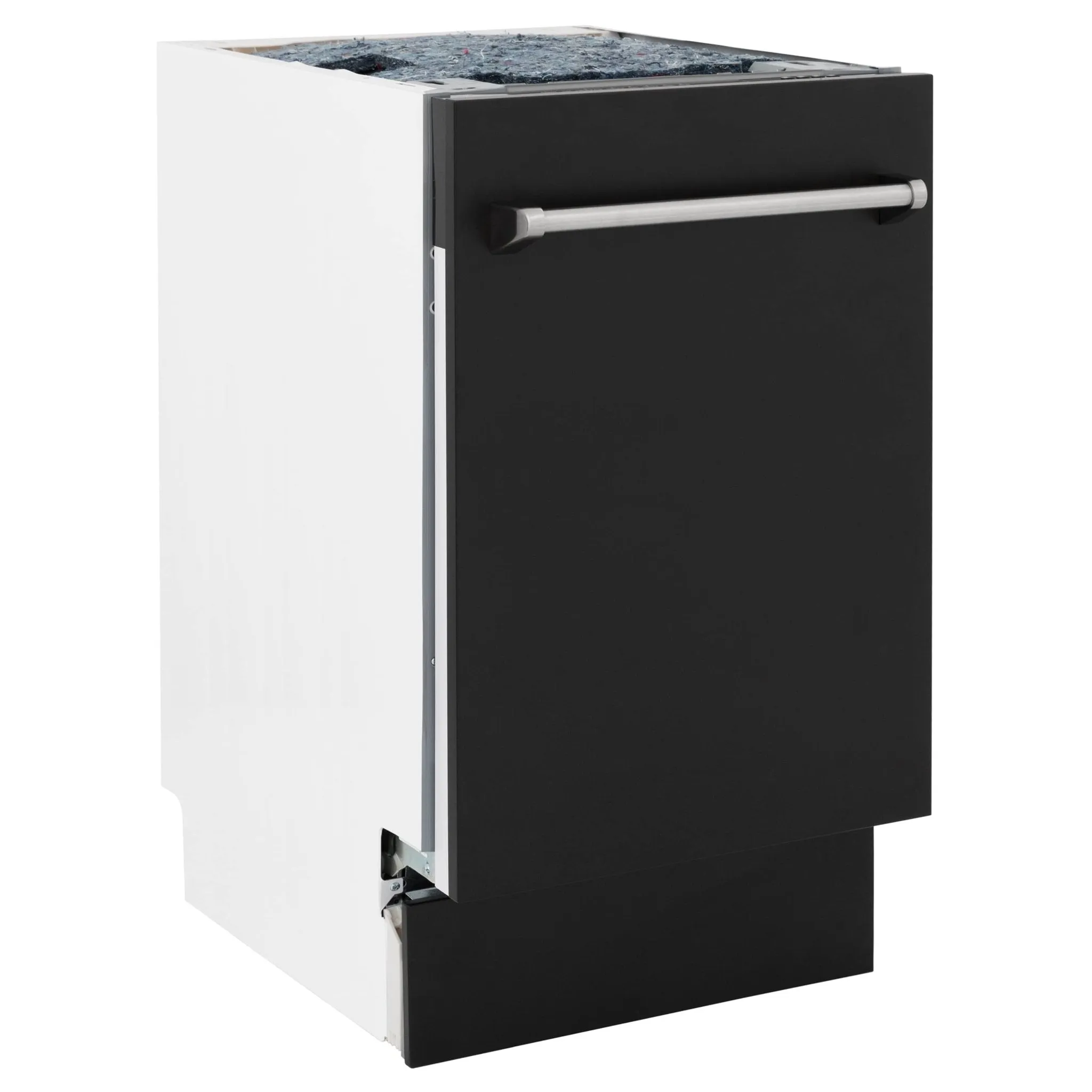 ZLINE 18-Inch Tallac Series 3rd Rack Top Control Dishwasher in Black Matte with Stainless Steel Tub, 51dBa (DWV-BLM-18)