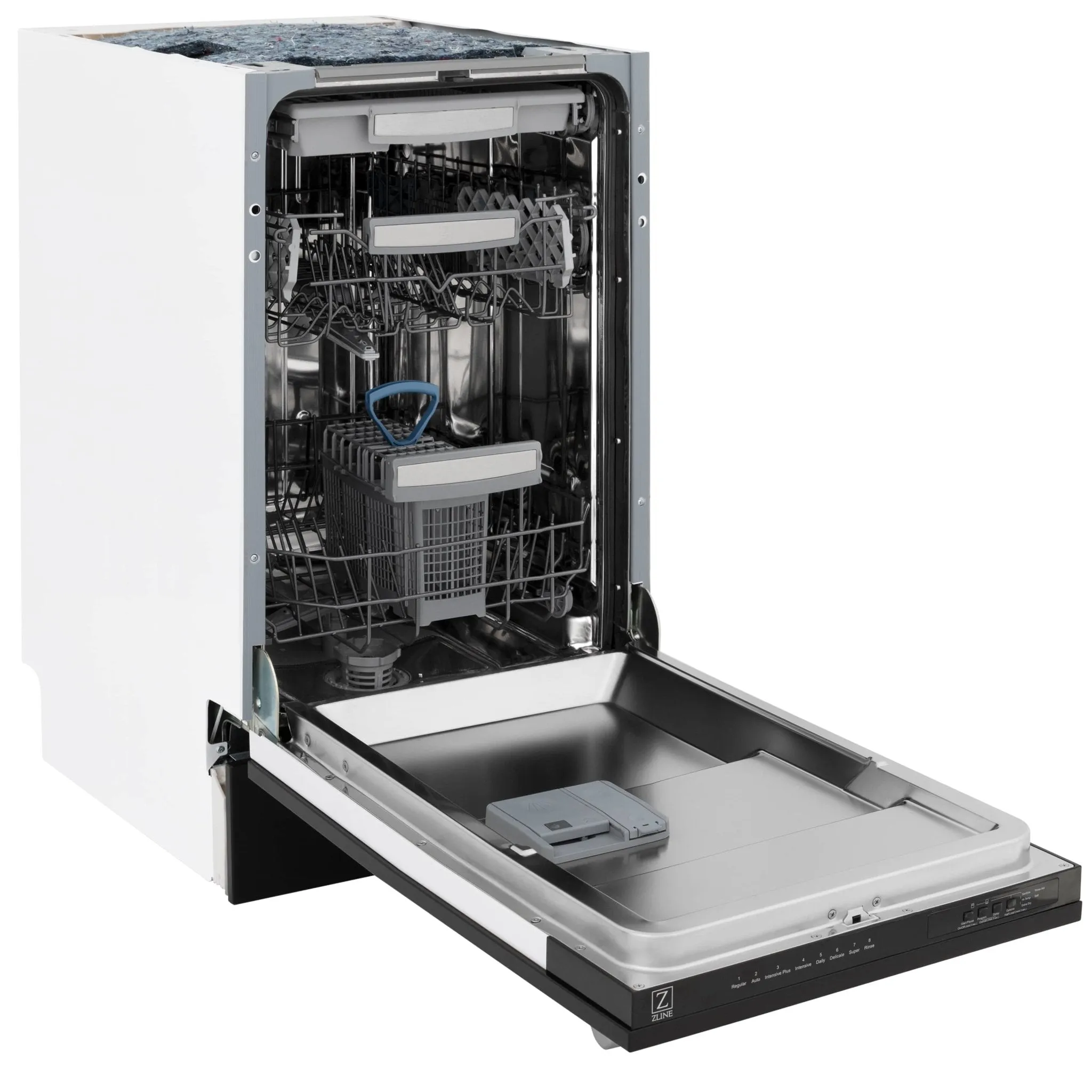 ZLINE 18-Inch Tallac Series 3rd Rack Top Control Dishwasher in Black Matte with Stainless Steel Tub, 51dBa (DWV-BLM-18)