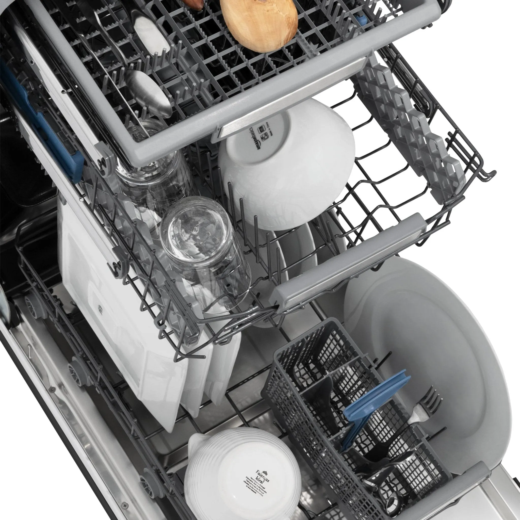 ZLINE 18-Inch Tallac Series 3rd Rack Top Control Dishwasher in Black Matte with Stainless Steel Tub, 51dBa (DWV-BLM-18)