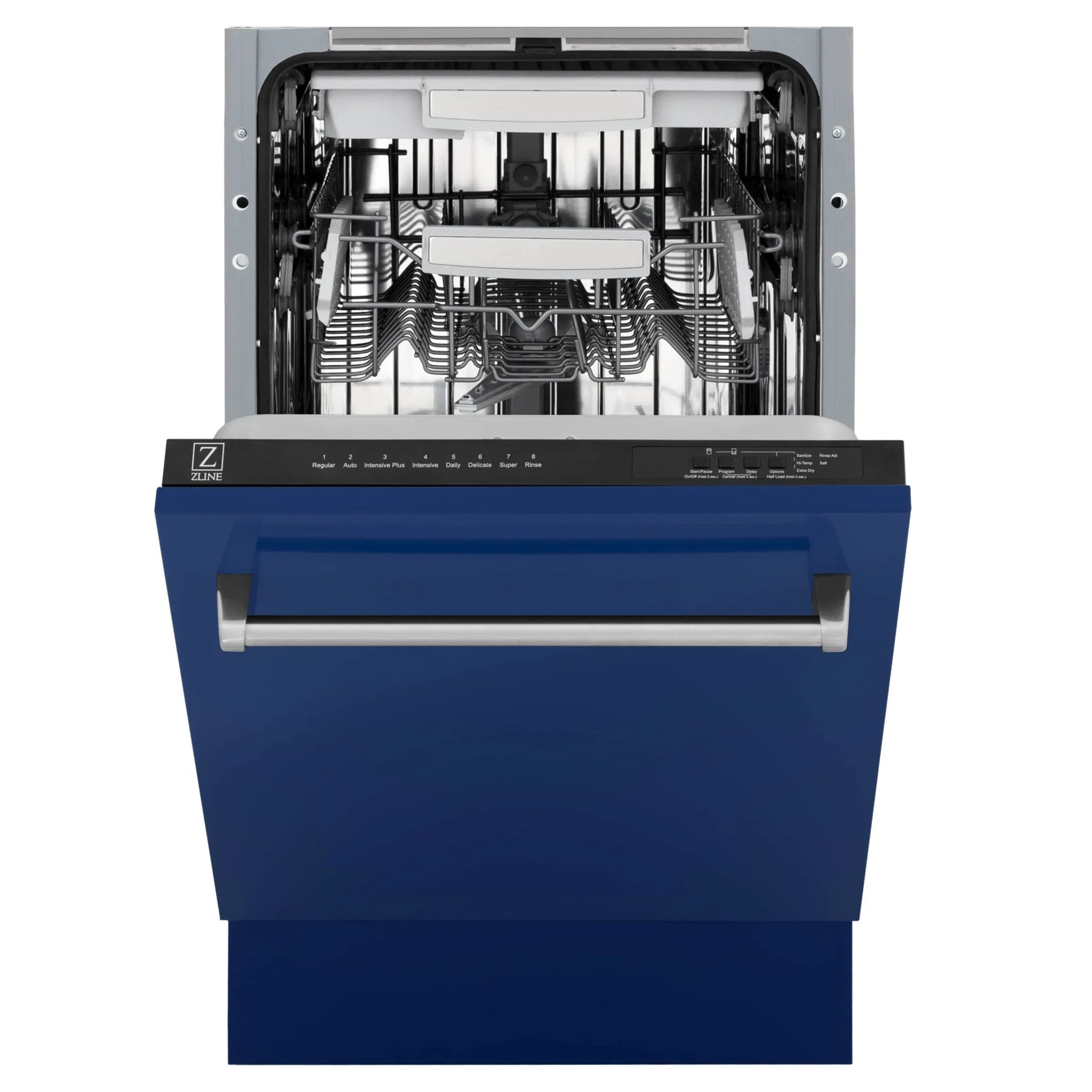 ZLINE 18-Inch Tallac Series 3rd Rack Top Control Dishwasher in Blue Gloss with Stainless Steel Tub, 51dBa (DWV-BG-18)