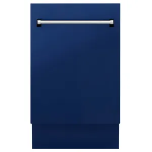 ZLINE 18-Inch Tallac Series 3rd Rack Top Control Dishwasher in Blue Gloss with Stainless Steel Tub, 51dBa (DWV-BG-18)