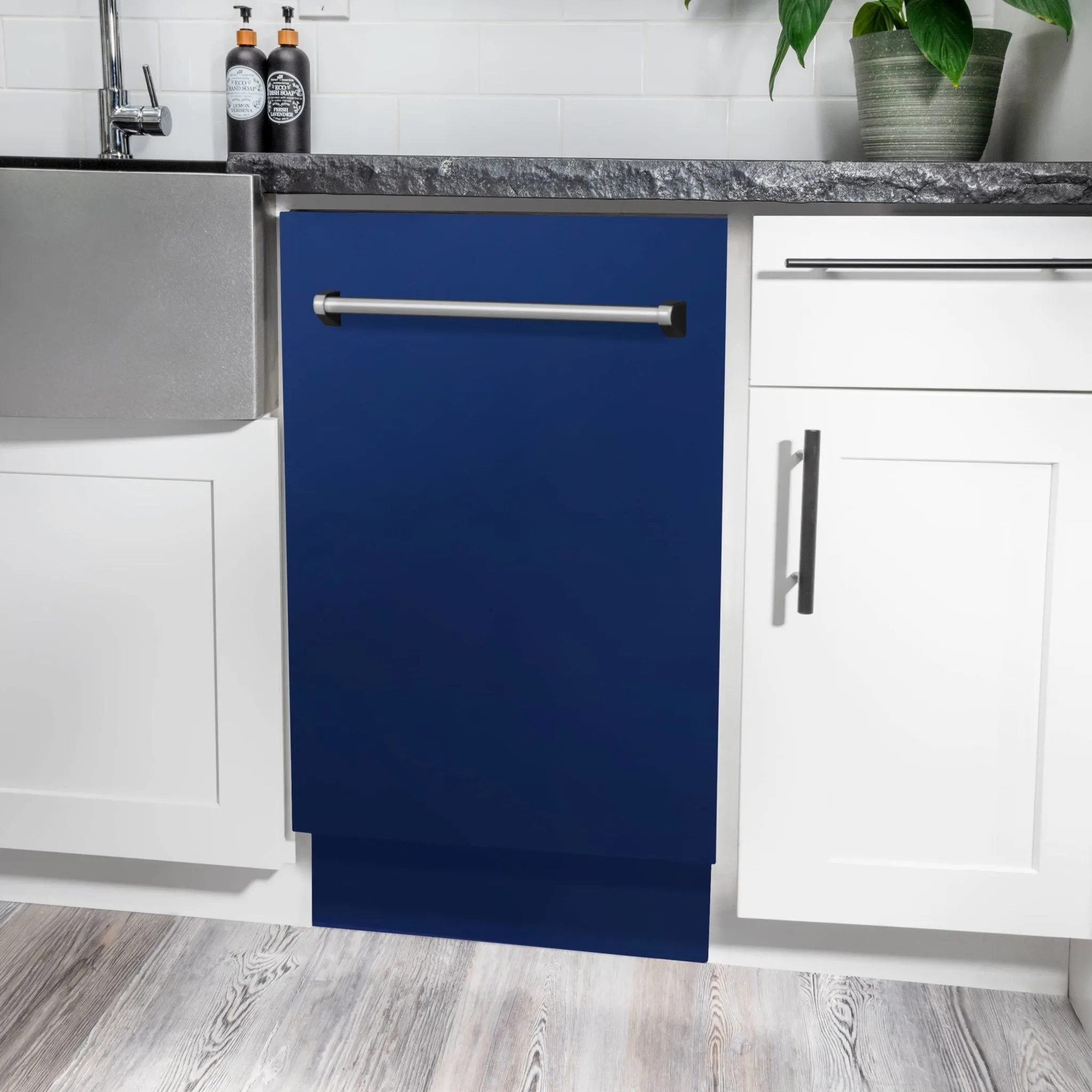 ZLINE 18-Inch Tallac Series 3rd Rack Top Control Dishwasher in Blue Gloss with Stainless Steel Tub, 51dBa (DWV-BG-18)
