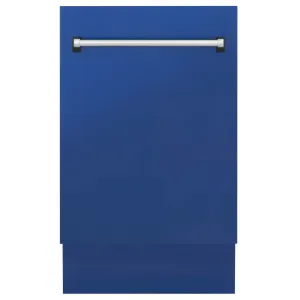 ZLINE 18-Inch Tallac Series 3rd Rack Top Control Dishwasher in Blue Matte with Stainless Steel Tub, 51dBa (DWV-BM-18)