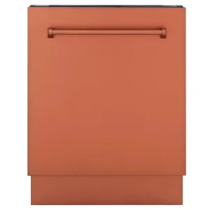 ZLINE 18-Inch Tallac Series 3rd Rack Top Control Dishwasher in Copper with Stainless Steel Tub, 51dBa (DWV-C-18)