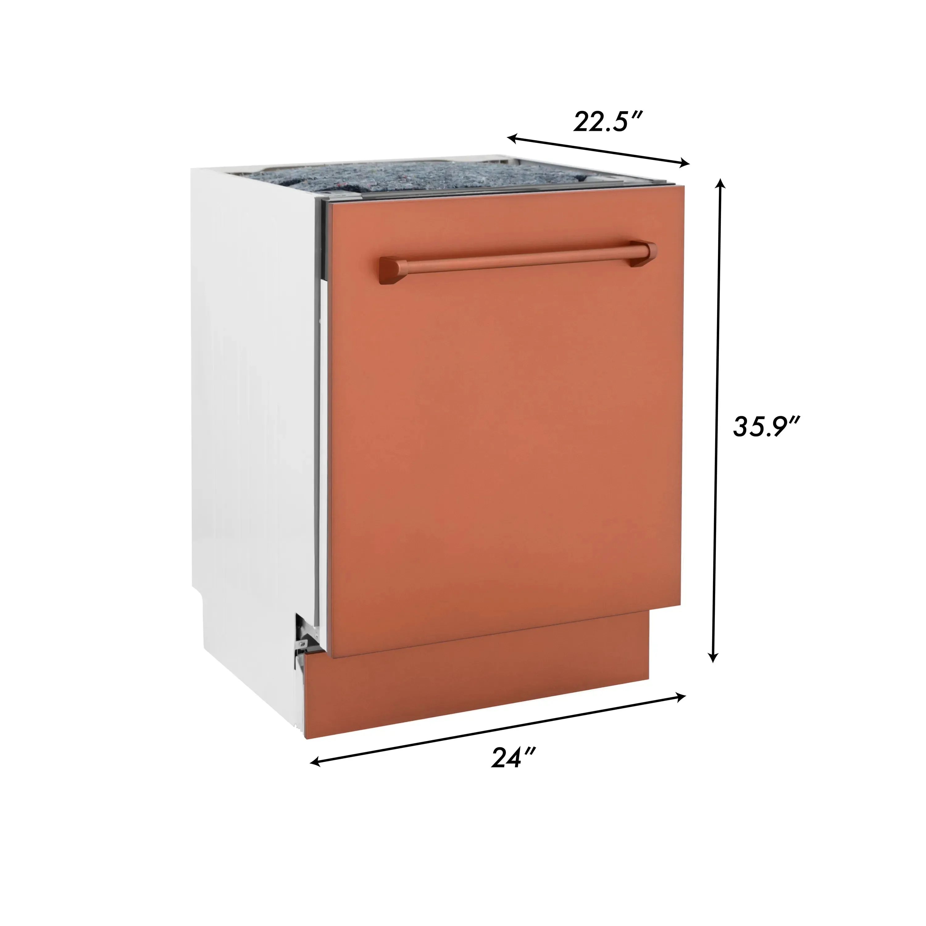 ZLINE 18-Inch Tallac Series 3rd Rack Top Control Dishwasher in Copper with Stainless Steel Tub, 51dBa (DWV-C-18)