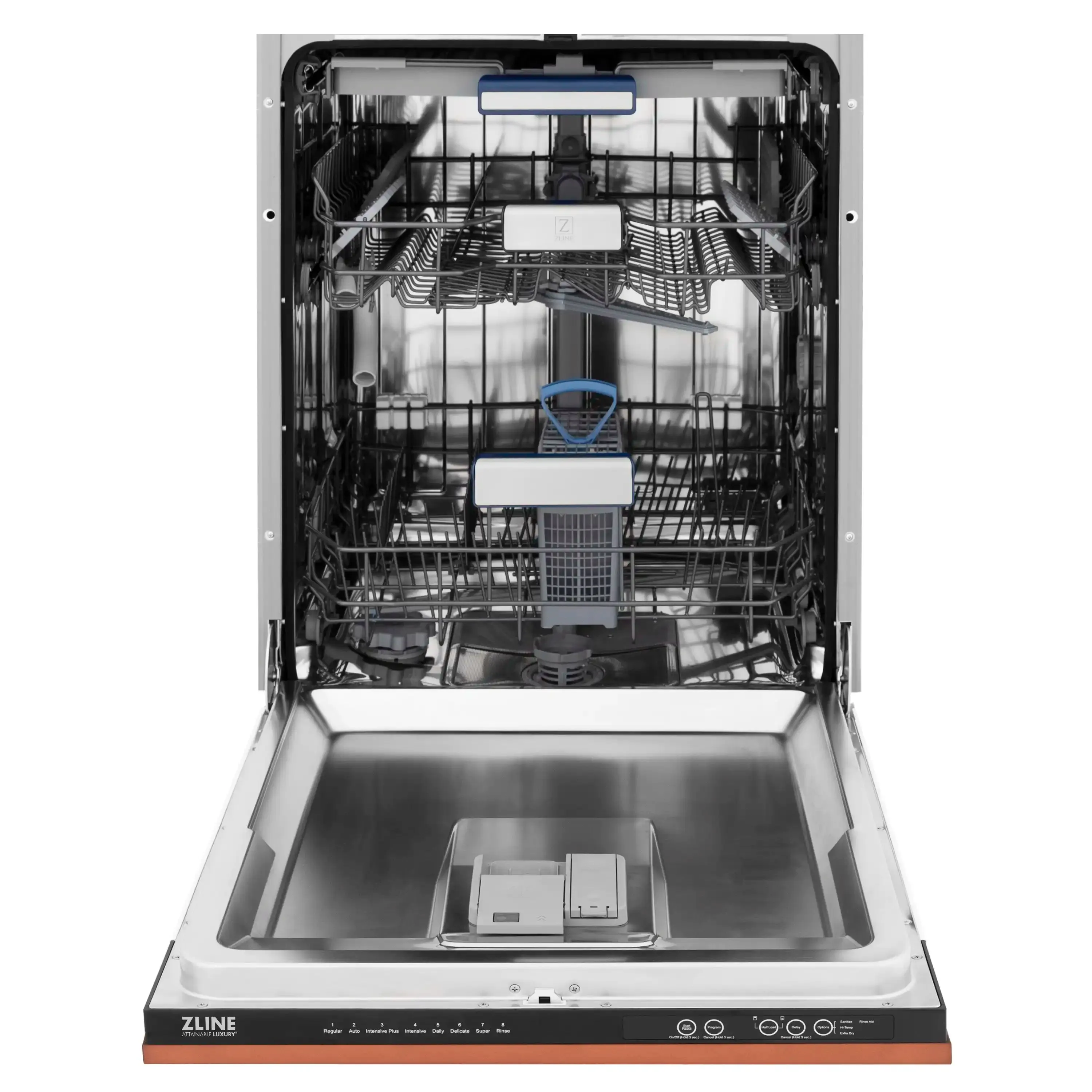 ZLINE 18-Inch Tallac Series 3rd Rack Top Control Dishwasher in Copper with Stainless Steel Tub, 51dBa (DWV-C-18)