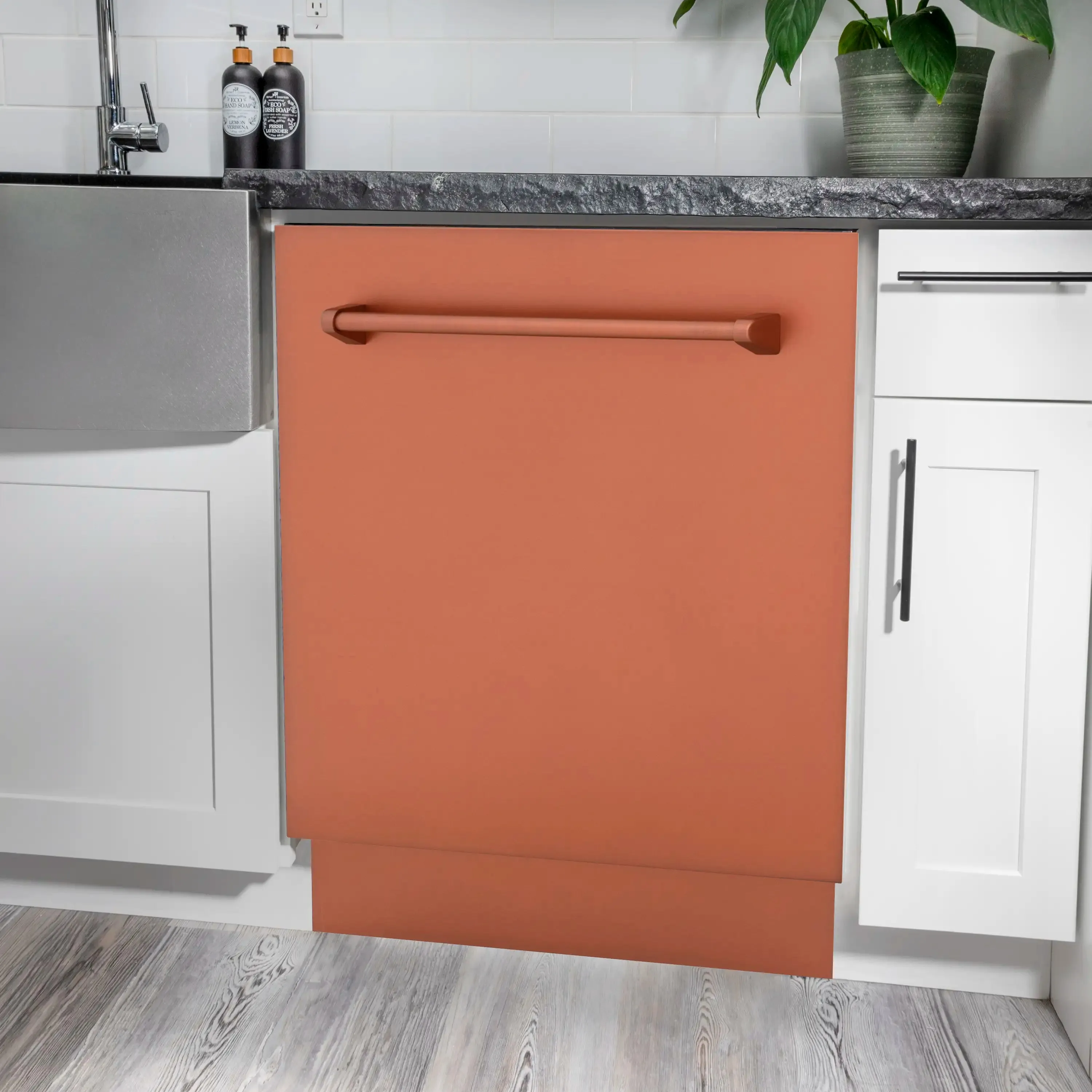 ZLINE 18-Inch Tallac Series 3rd Rack Top Control Dishwasher in Copper with Stainless Steel Tub, 51dBa (DWV-C-18)