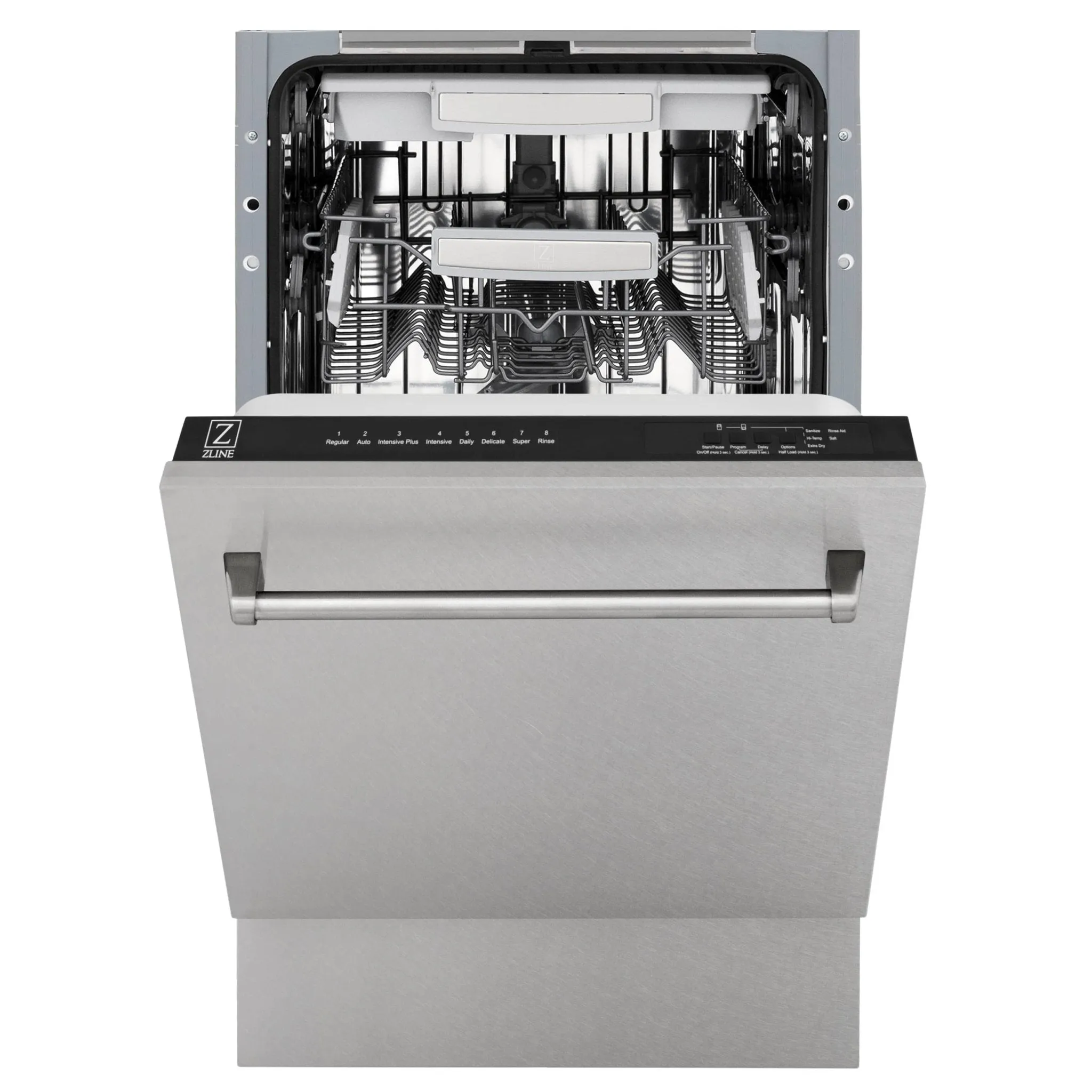 ZLINE 18-Inch Tallac Series 3rd Rack Top Control Dishwasher in DuraSnow with Stainless Steel Tub, 51dBa (DWV-SN-18)
