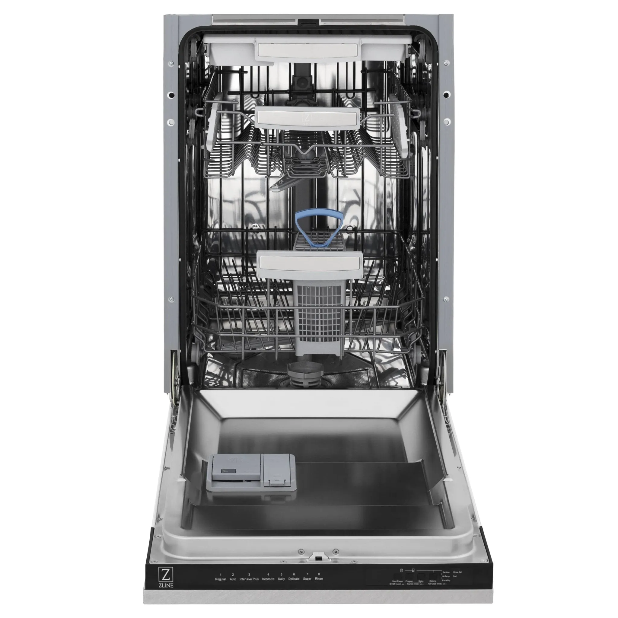ZLINE 18-Inch Tallac Series 3rd Rack Top Control Dishwasher in DuraSnow with Stainless Steel Tub, 51dBa (DWV-SN-18)