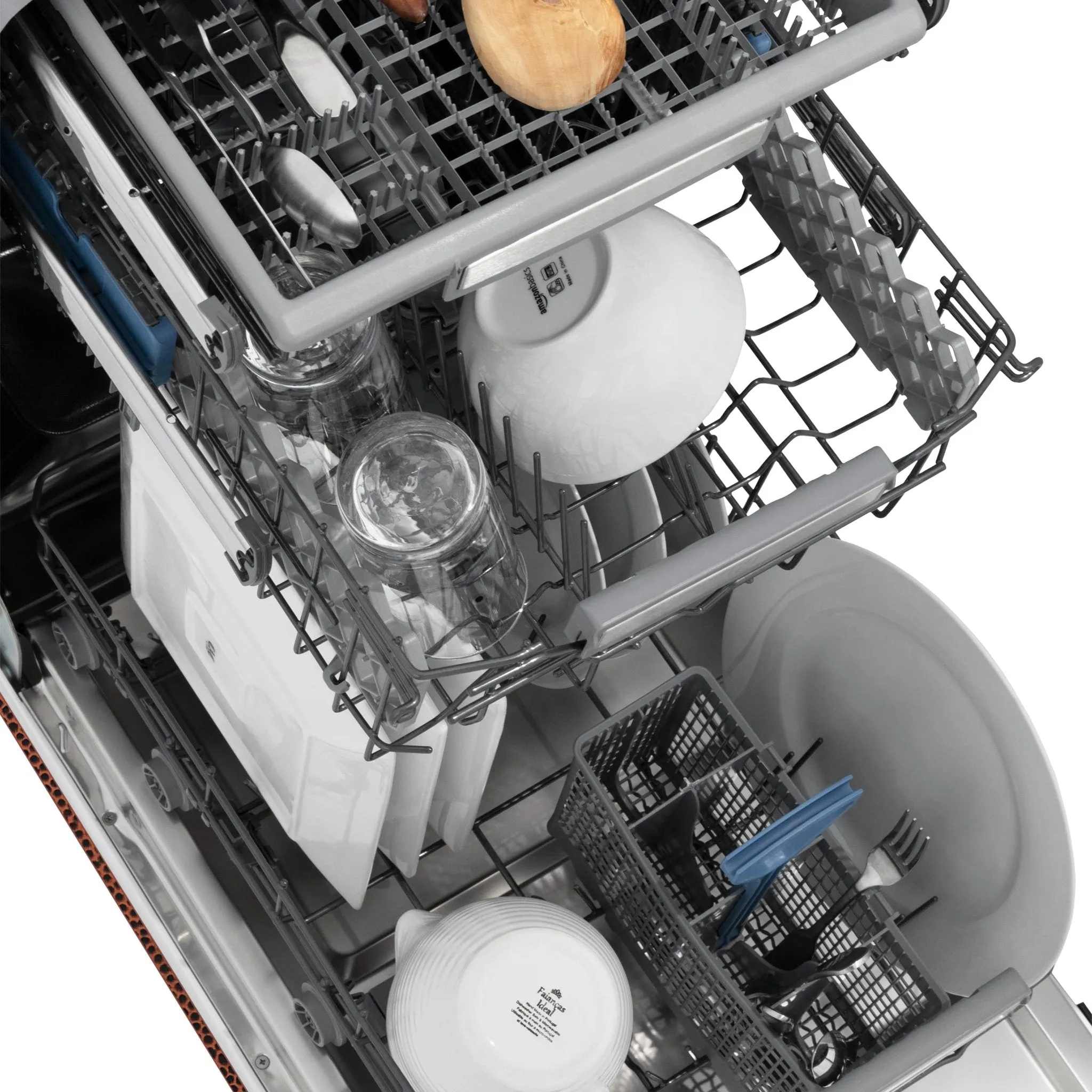 ZLINE 18-Inch Tallac Series 3rd Rack Top Control Dishwasher in Hand Hammered Copper with Stainless Steel Tub, 51dBa (DWV-HH-18)