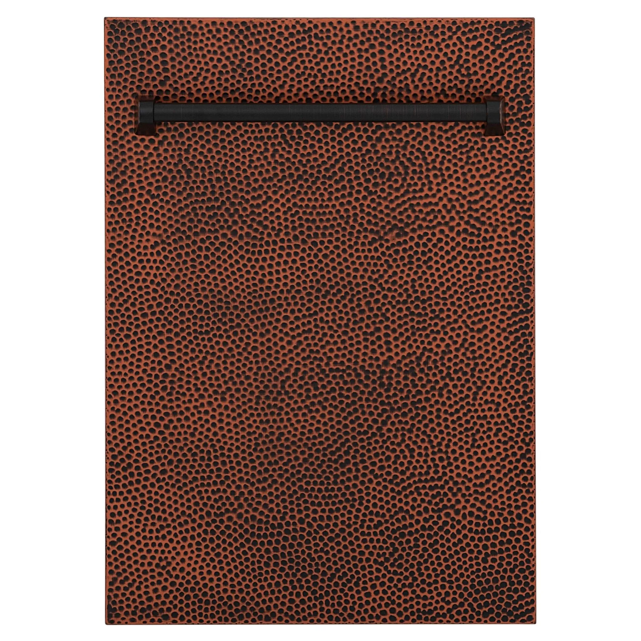 ZLINE 18-Inch Tallac Series 3rd Rack Top Control Dishwasher in Hand Hammered Copper with Stainless Steel Tub, 51dBa (DWV-HH-18)
