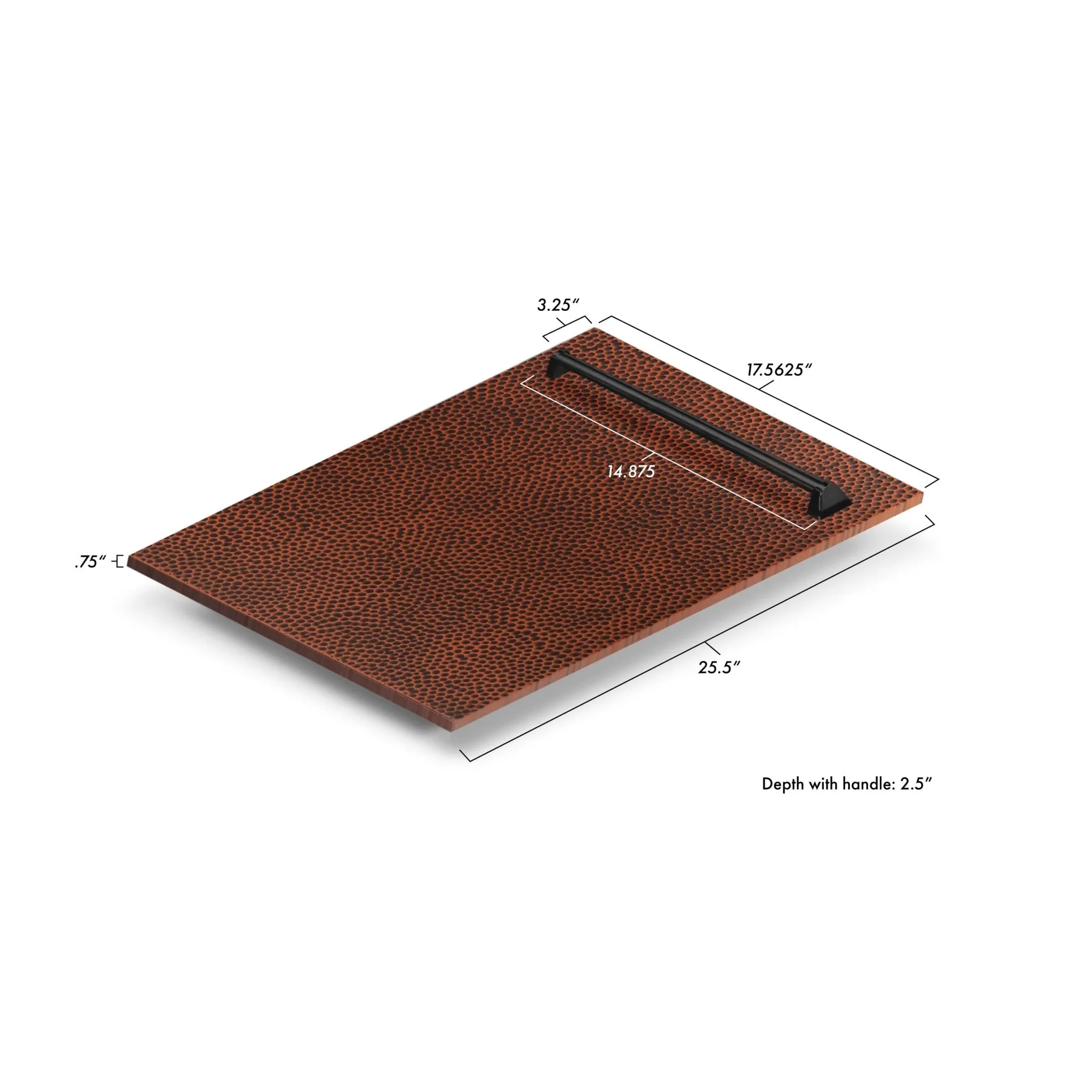 ZLINE 18-Inch Tallac Series 3rd Rack Top Control Dishwasher in Hand Hammered Copper with Stainless Steel Tub, 51dBa (DWV-HH-18)