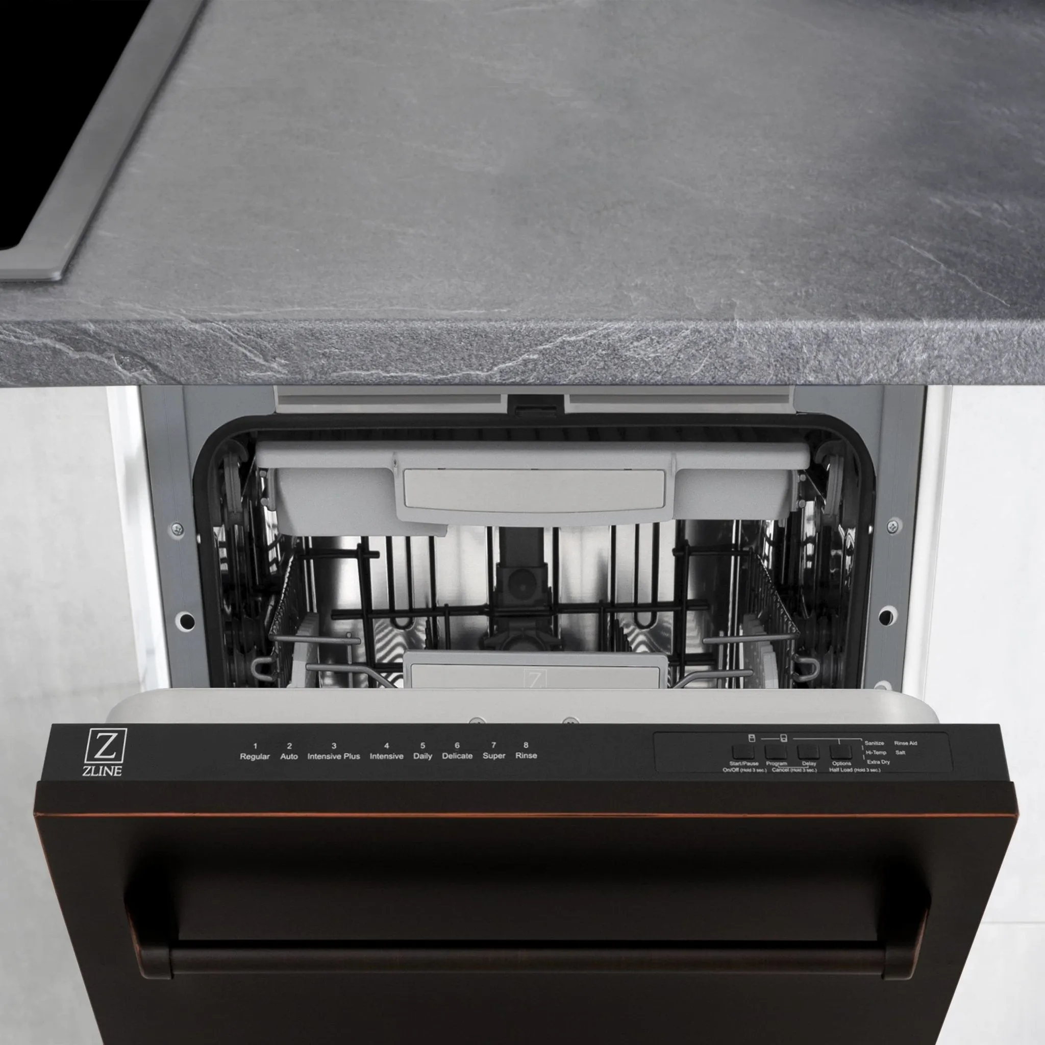 ZLINE 18-Inch Tallac Series 3rd Rack Top Control Dishwasher in Oil Rubbed Bronze with Stainless Steel Tub, 51dBa (DWV-ORB-18)