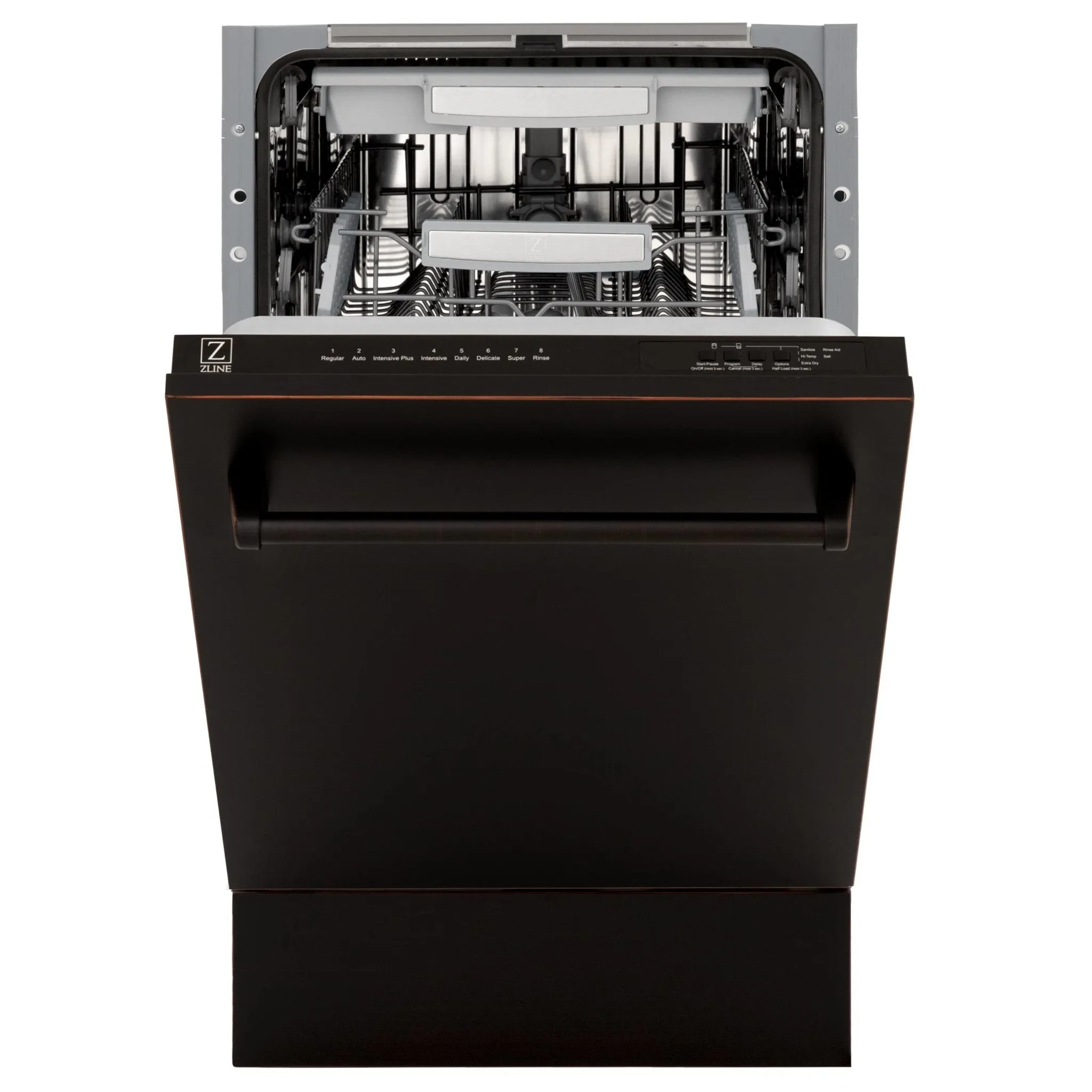 ZLINE 18-Inch Tallac Series 3rd Rack Top Control Dishwasher in Oil Rubbed Bronze with Stainless Steel Tub, 51dBa (DWV-ORB-18)