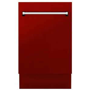 ZLINE 18-Inch Tallac Series 3rd Rack Top Control Dishwasher in Red Gloss with Stainless Steel Tub, 51dBa (DWV-RG-18)