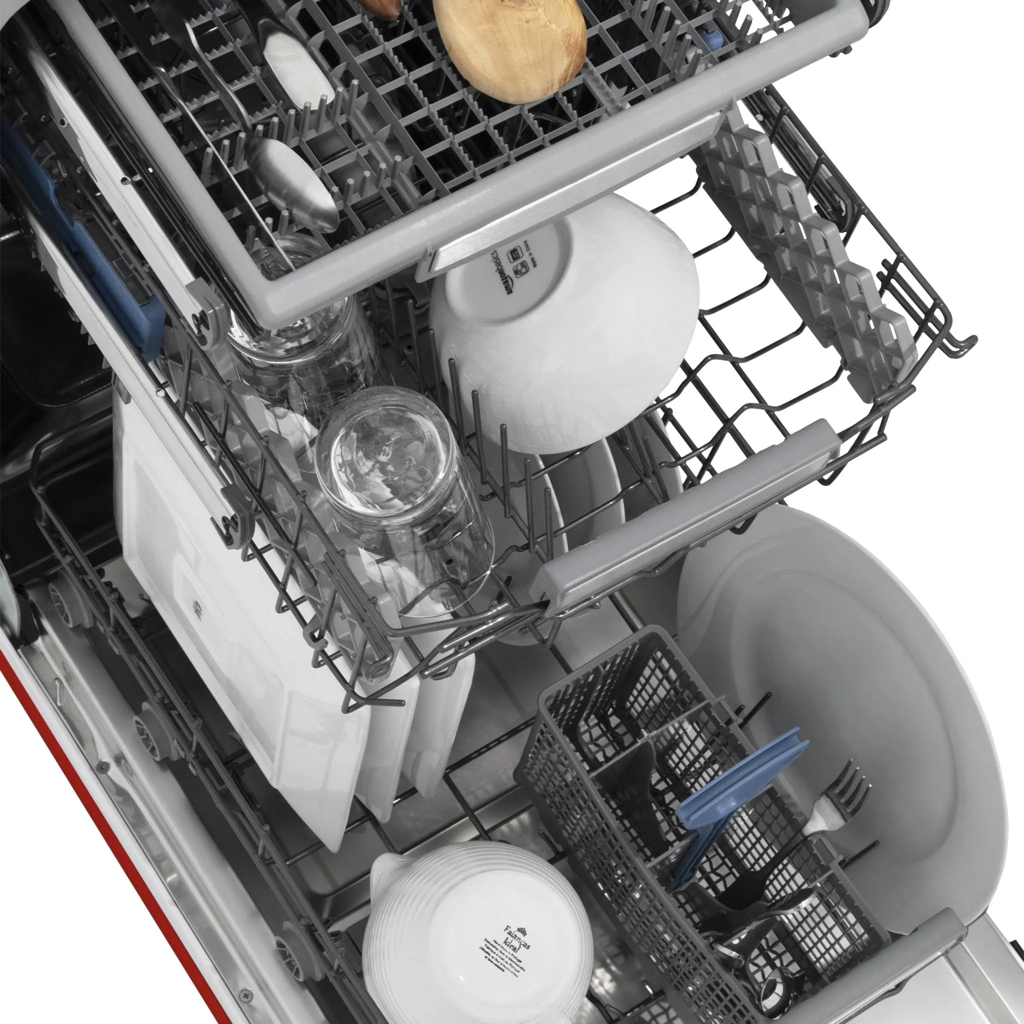 ZLINE 18-Inch Tallac Series 3rd Rack Top Control Dishwasher in Red Matte with Stainless Steel Tub, 51dBa (DWV-RM-18)