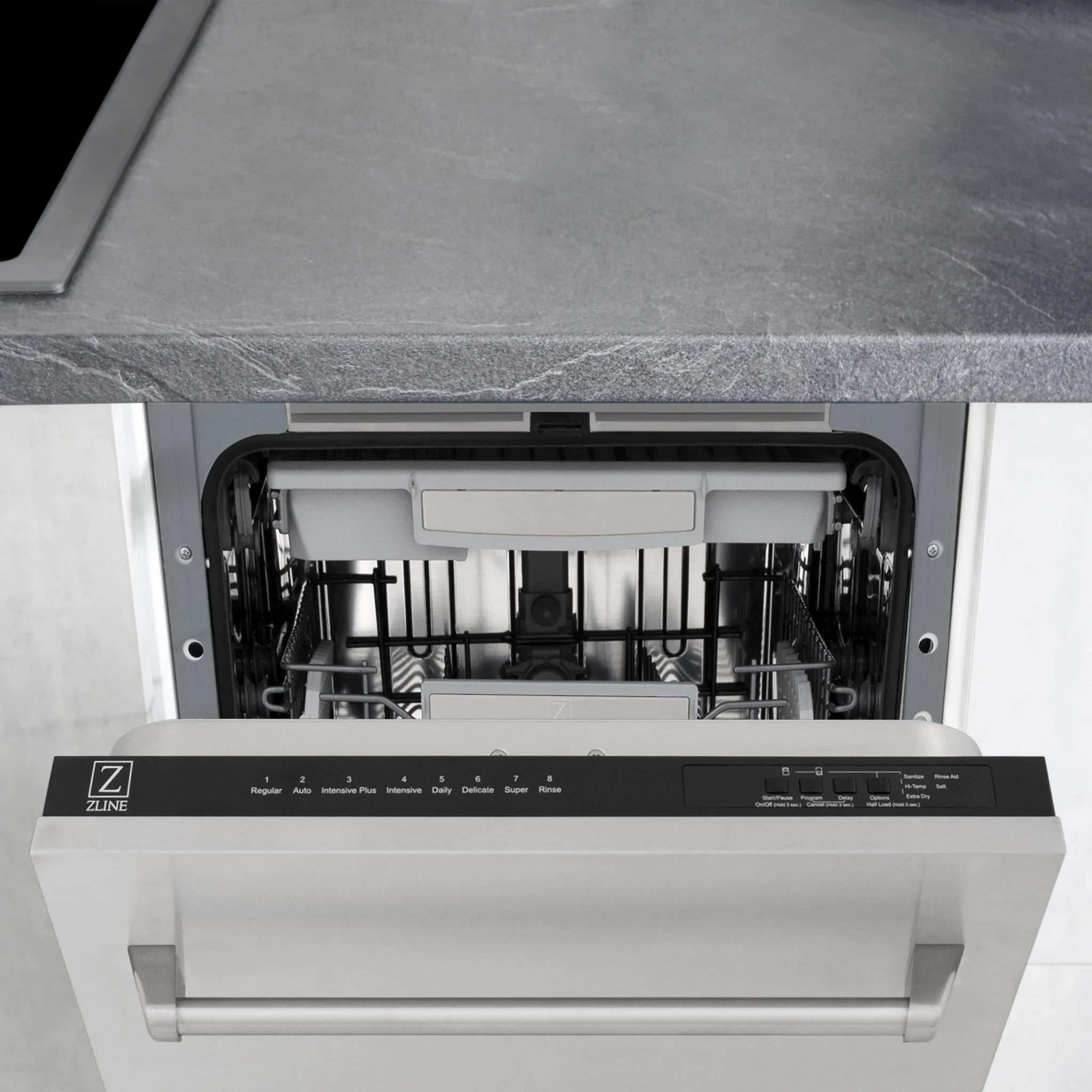 ZLINE 18-Inch Tallac Series 3rd Rack Top Control Dishwasher in Stainless Steel, 51dBa (DWV-304-18)