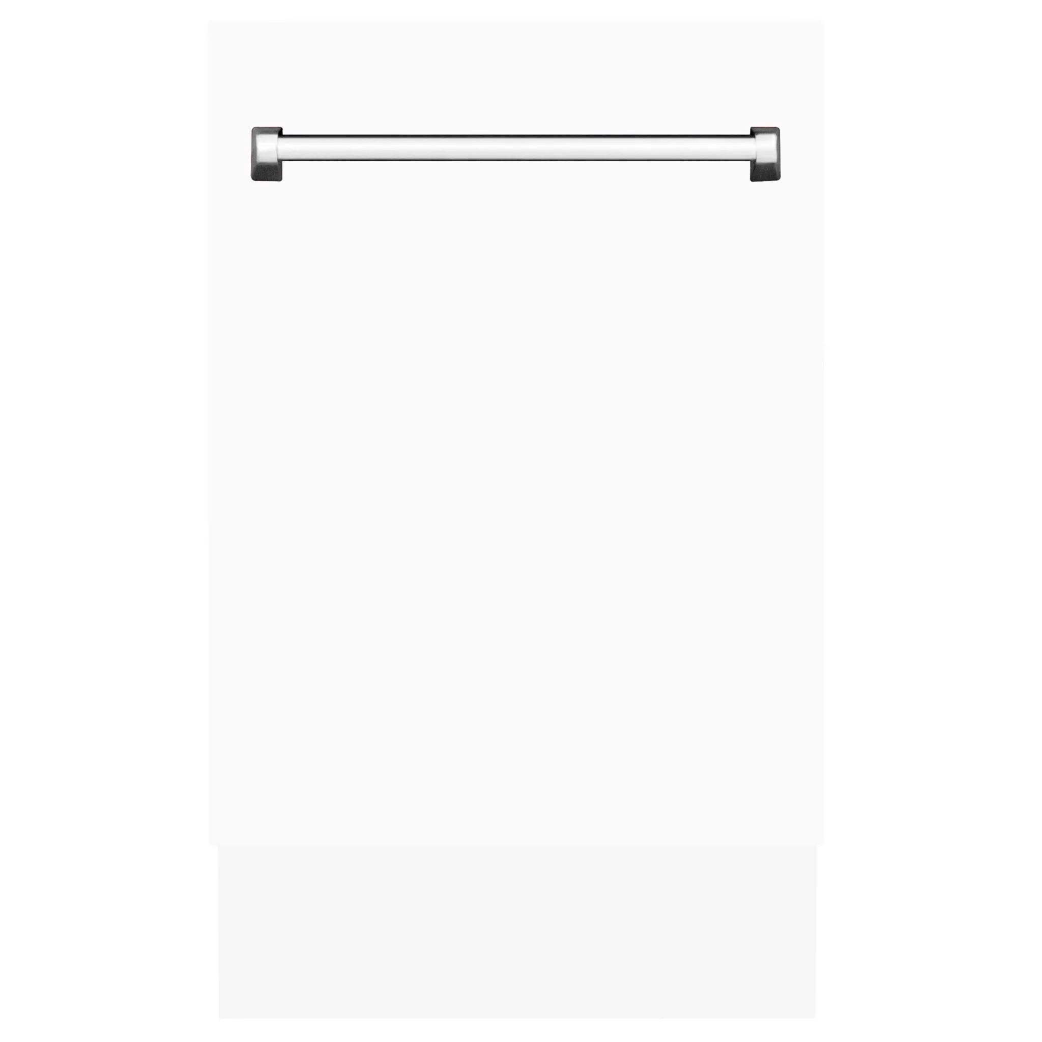 ZLINE 18-Inch Tallac Series 3rd Rack Top Control Dishwasher in White Matte with Stainless Steel Tub, 51dBa (DWV-WM-18)