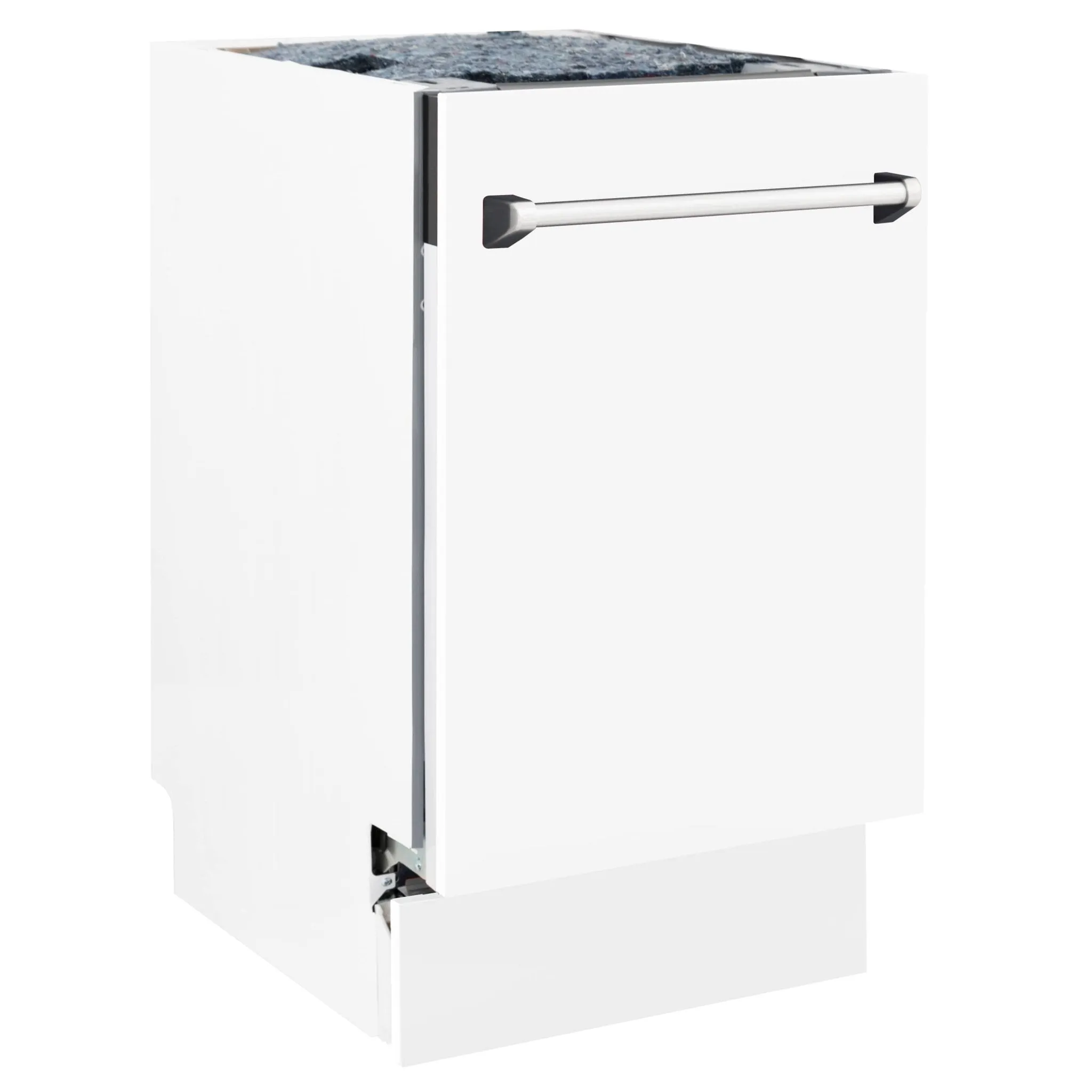 ZLINE 18-Inch Tallac Series 3rd Rack Top Control Dishwasher in White Matte with Stainless Steel Tub, 51dBa (DWV-WM-18)