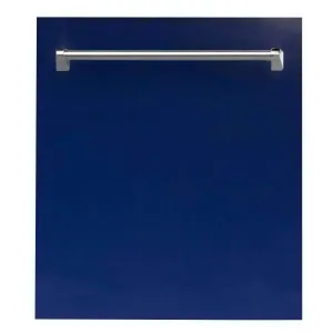 ZLINE 24-Inch Dishwasher in Blue Gloss with Stainless Steel Tub and Traditional Style Handle (DW-BG-24)
