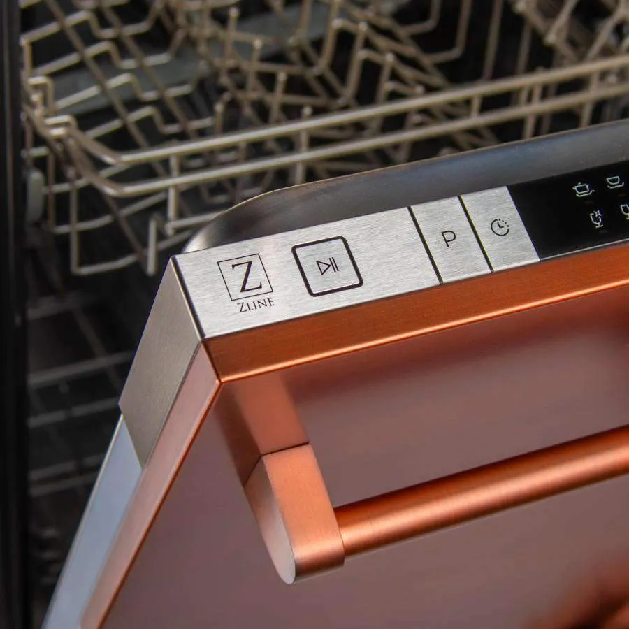 ZLINE 24-Inch Dishwasher in Copper with Stainless Steel Tub and Traditional Style Handle (DW-C-H-24)