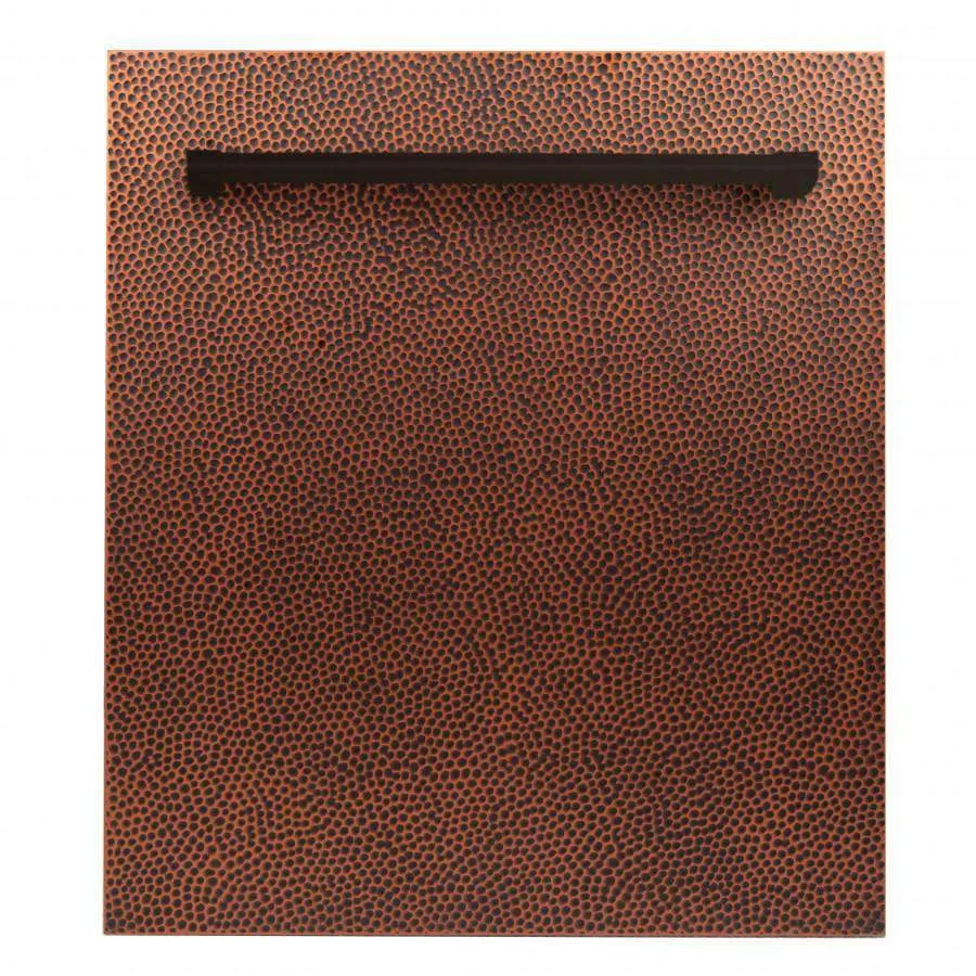 ZLINE 24-Inch Dishwasher in Hand-Hammered Copper with Stainless Steel Tub and Traditional Style Handle (DW-HH-H-24)