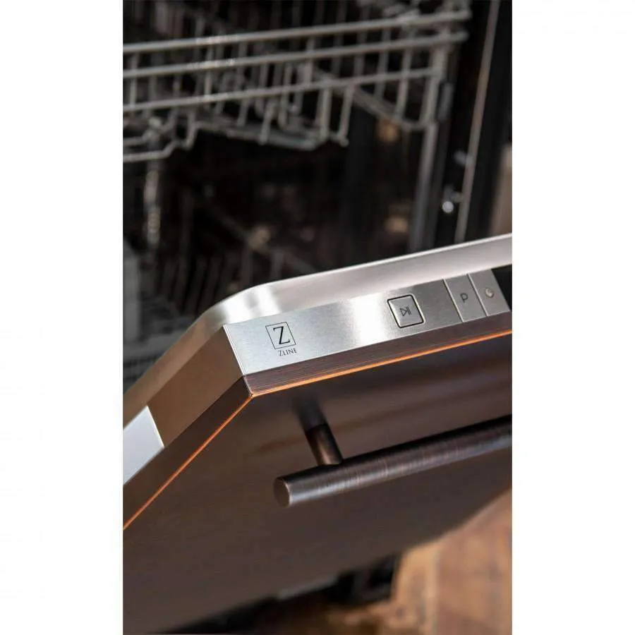 ZLINE 24-Inch Dishwasher in Oil-Rubbed Bronze with Modern Handle (DW-ORB-24)