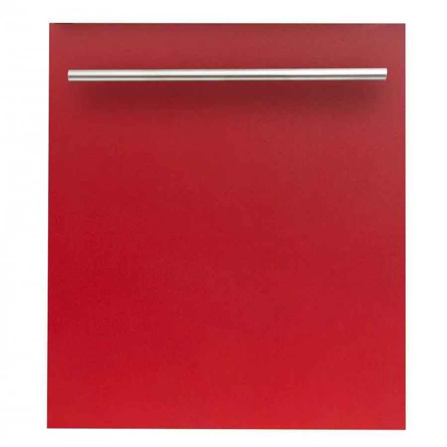 ZLINE 24-Inch Dishwasher in Red Matte with Stainless Steel Tub and Modern Style Handle (DW-RM-H-24)