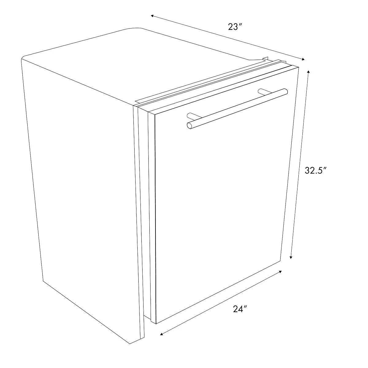 ZLINE 24-Inch Dishwasher in Stainless Steel with Stainless Steel Tub and Traditional Style Handle (DW-304-H-24)