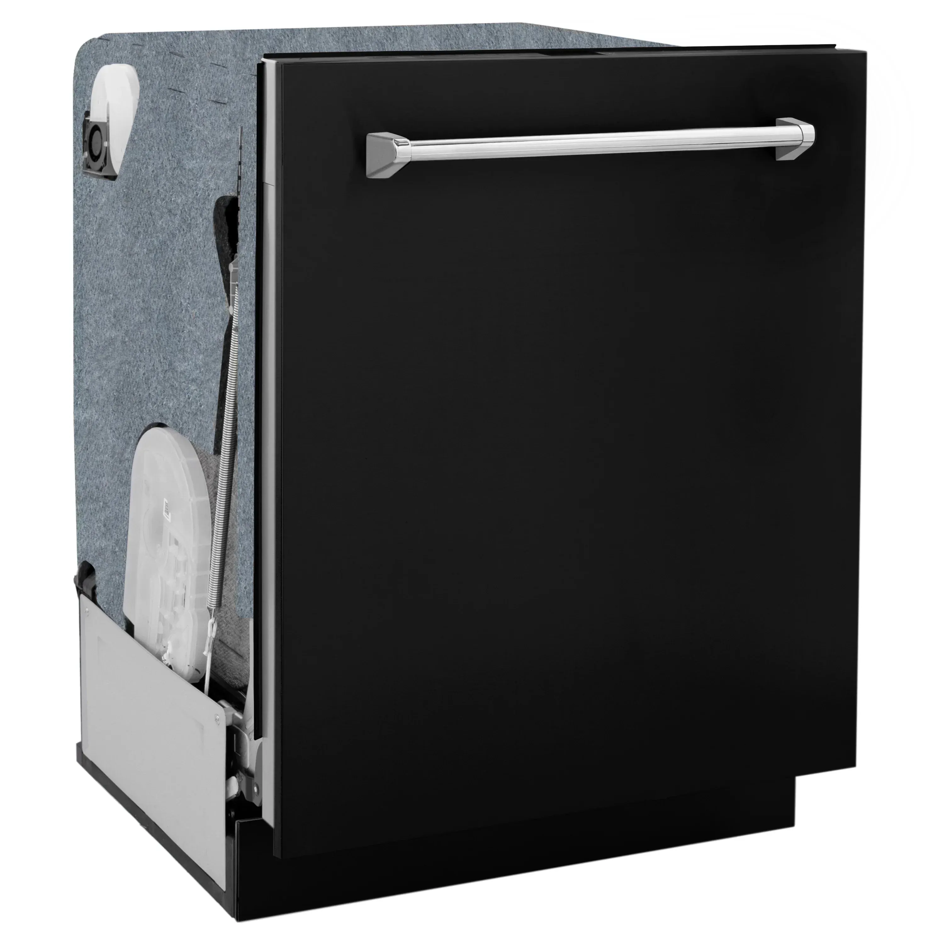 ZLINE 24-Inch Monument Series 3rd Rack Top Touch Control Dishwasher in Black Matte with Stainless Steel Tub, 45dBa (DWMT-BLM-24)