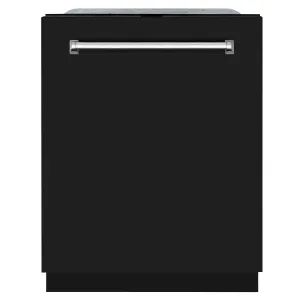 ZLINE 24-Inch Monument Series 3rd Rack Top Touch Control Dishwasher in Black Matte with Stainless Steel Tub, 45dBa (DWMT-BLM-24)