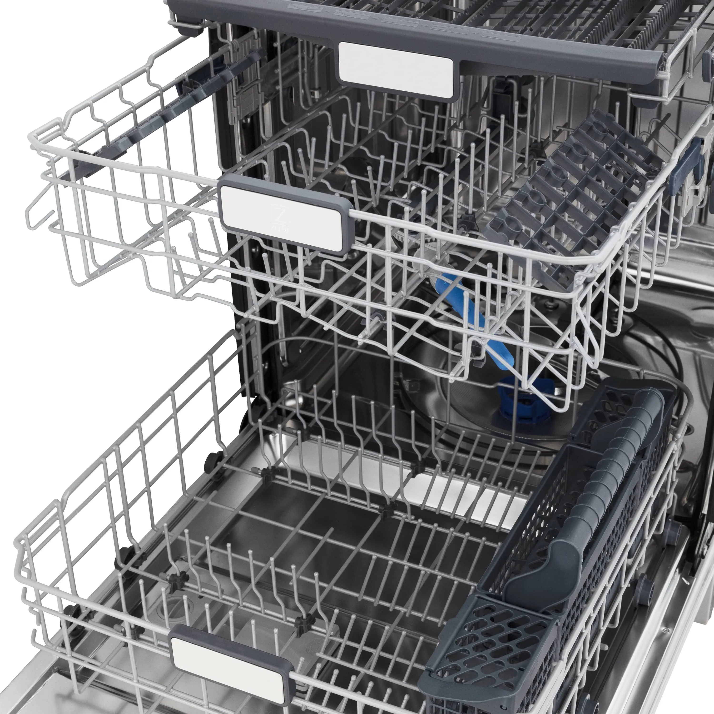 ZLINE 24-Inch Monument Series 3rd Rack Top Touch Control Dishwasher in Black Stainless Steel with Stainless Steel Tub, 45dBa (DWMT-BS-24)