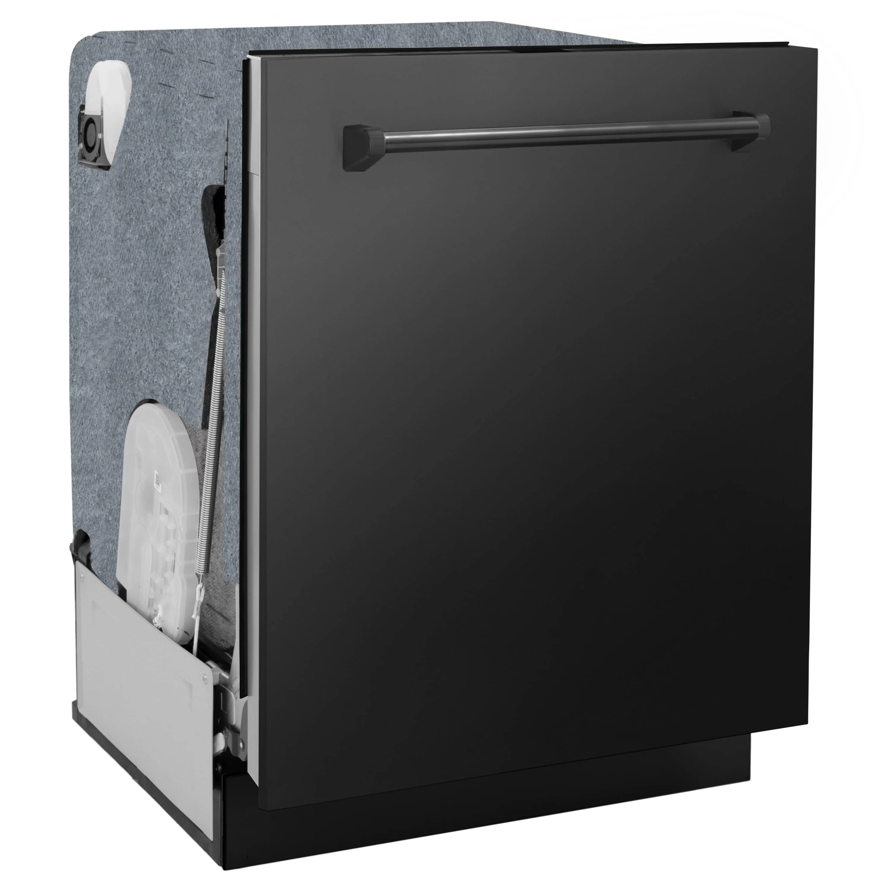 ZLINE 24-Inch Monument Series 3rd Rack Top Touch Control Dishwasher in Black Stainless Steel with Stainless Steel Tub, 45dBa (DWMT-BS-24)