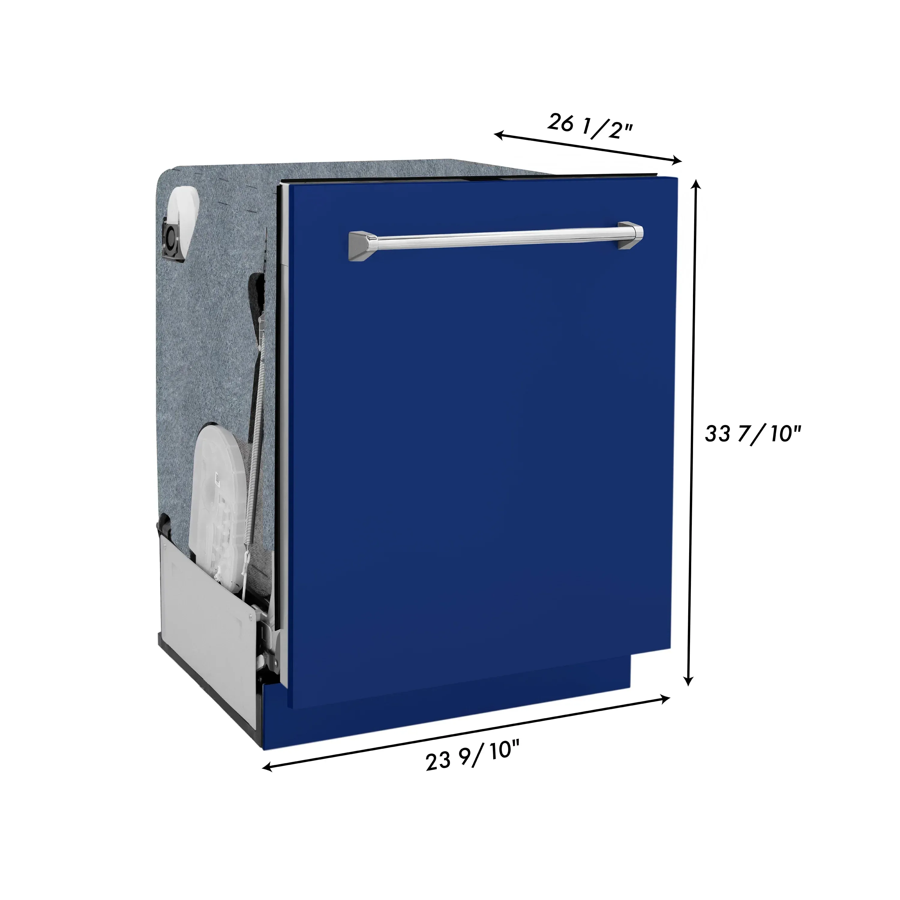 ZLINE 24-Inch Monument Series 3rd Rack Top Touch Control Dishwasher in Blue Gloss with Stainless Steel Tub, 45dBa (DWMT-BG-24)