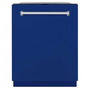 ZLINE 24-Inch Monument Series 3rd Rack Top Touch Control Dishwasher in Blue Matte with Stainless Steel Tub, 45dBa (DWMT-BM-24)