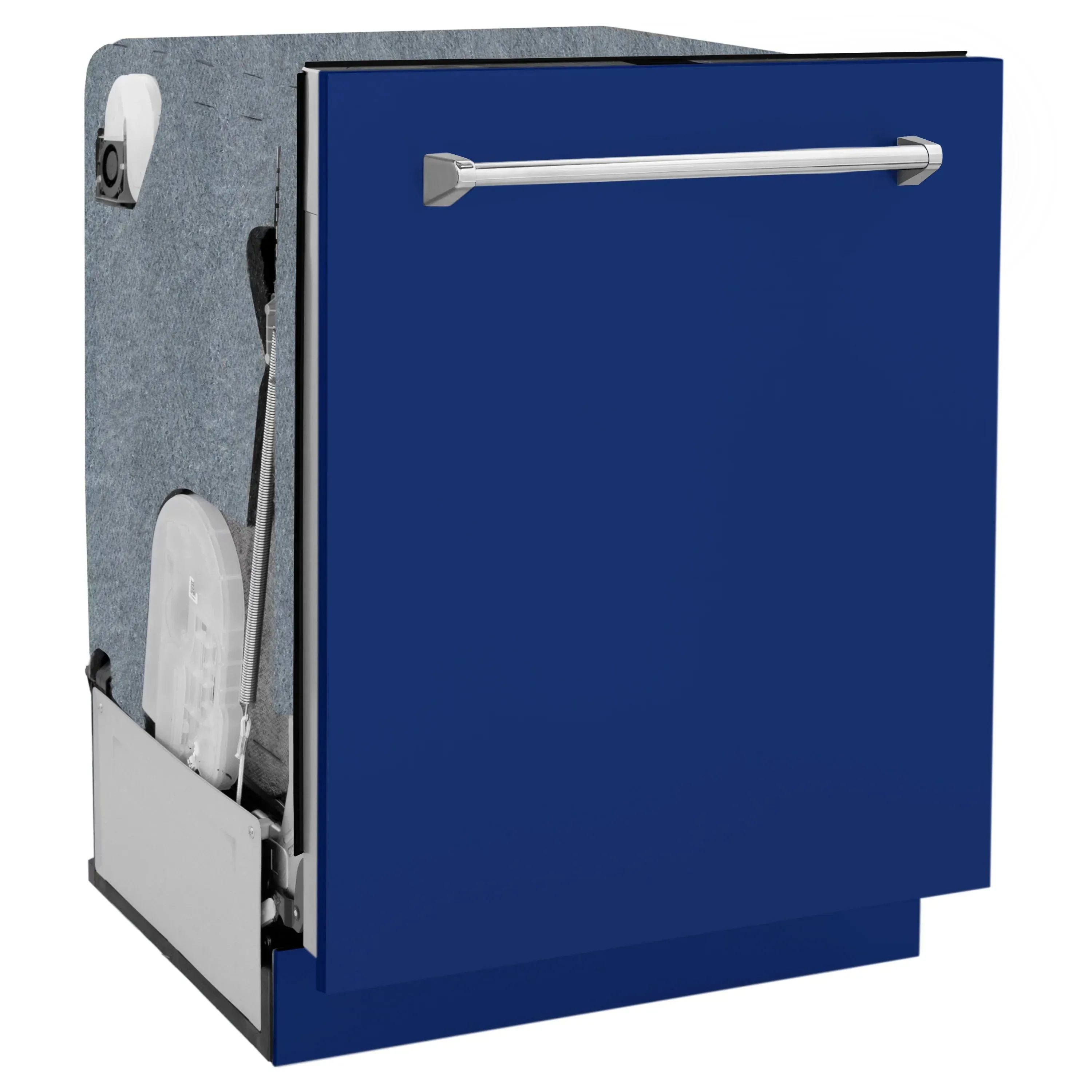 ZLINE 24-Inch Monument Series 3rd Rack Top Touch Control Dishwasher in Blue Matte with Stainless Steel Tub, 45dBa (DWMT-BM-24)