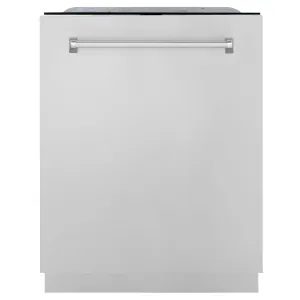 ZLINE 24-Inch Monument Series 3rd Rack Top Touch Control Dishwasher in DuraSnow Stainless Steel with Stainless Steel Tub, 45dBa (DWMT-SN-24)