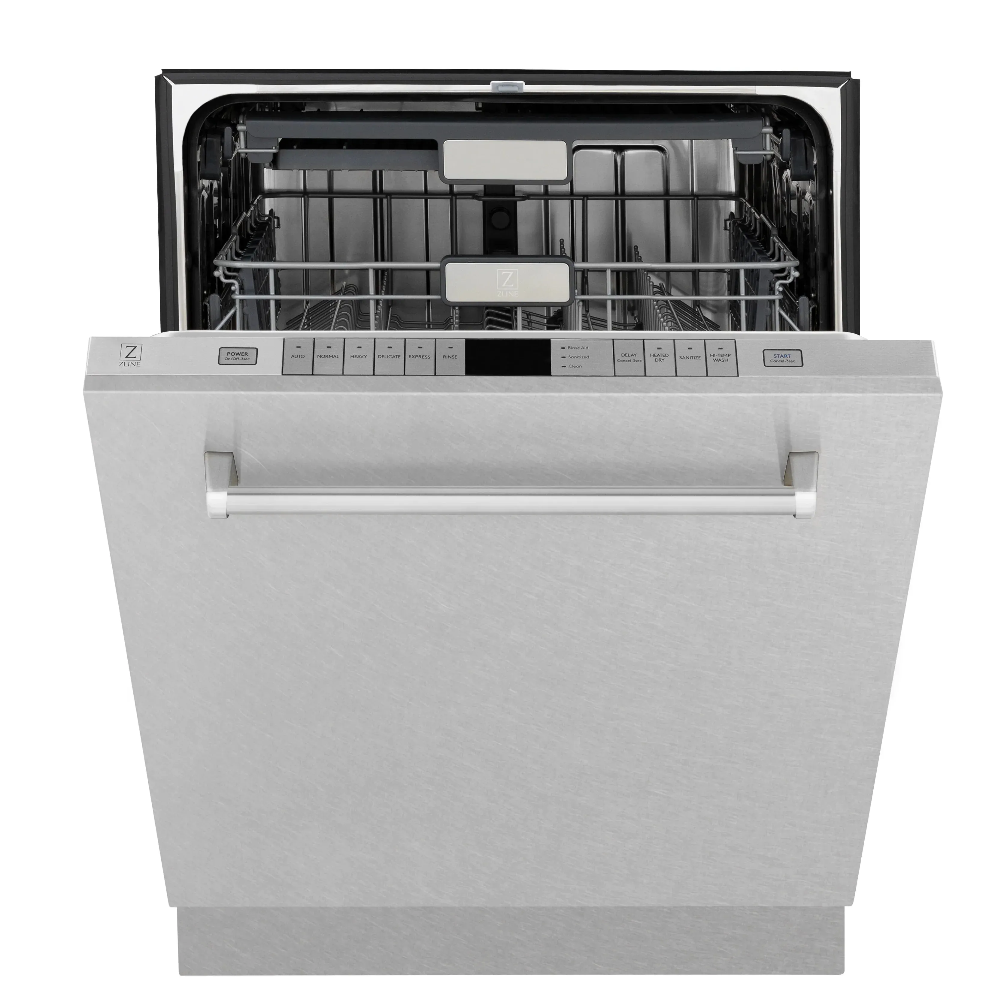 ZLINE 24-Inch Monument Series 3rd Rack Top Touch Control Dishwasher in DuraSnow Stainless Steel with Stainless Steel Tub, 45dBa (DWMT-SN-24)
