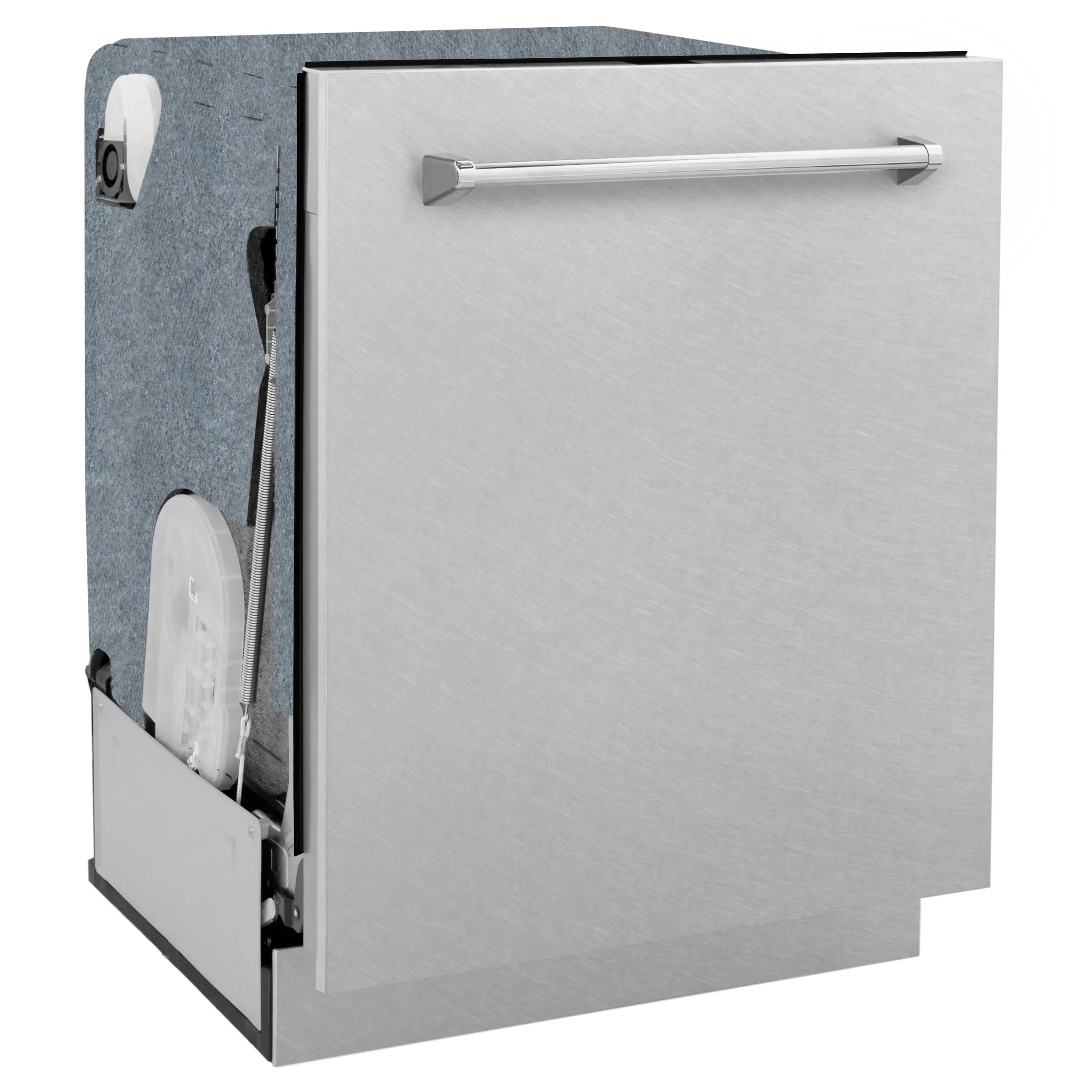 ZLINE 24-Inch Monument Series 3rd Rack Top Touch Control Dishwasher in DuraSnow Stainless Steel with Stainless Steel Tub, 45dBa (DWMT-SN-24)