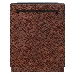 ZLINE 24-Inch Monument Series 3rd Rack Top Touch Control Dishwasher in Hand Hammered Copper with Stainless Steel Tub, 45dBa (DWMT-HH-24)