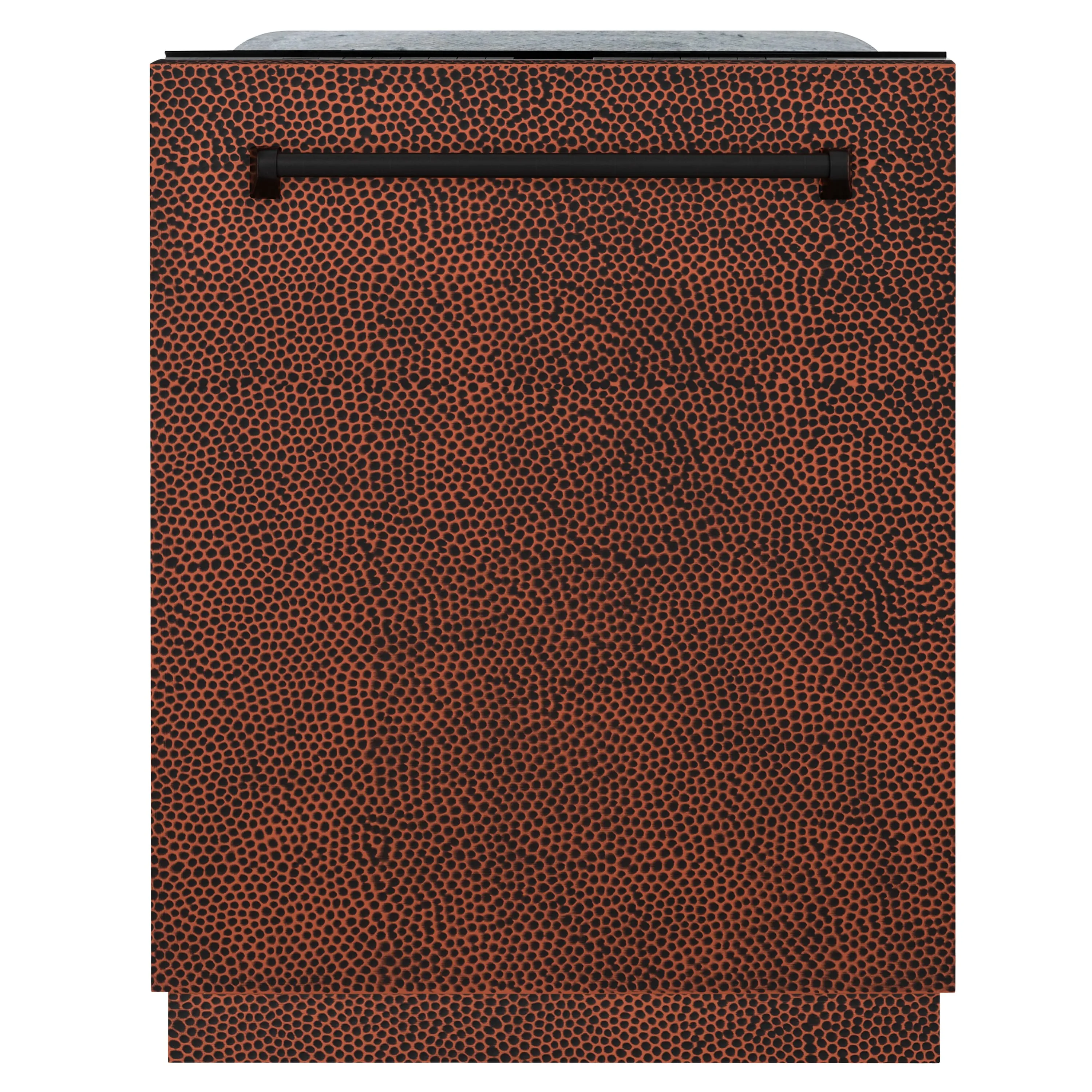 ZLINE 24-Inch Monument Series 3rd Rack Top Touch Control Dishwasher in Hand Hammered Copper with Stainless Steel Tub, 45dBa (DWMT-HH-24)