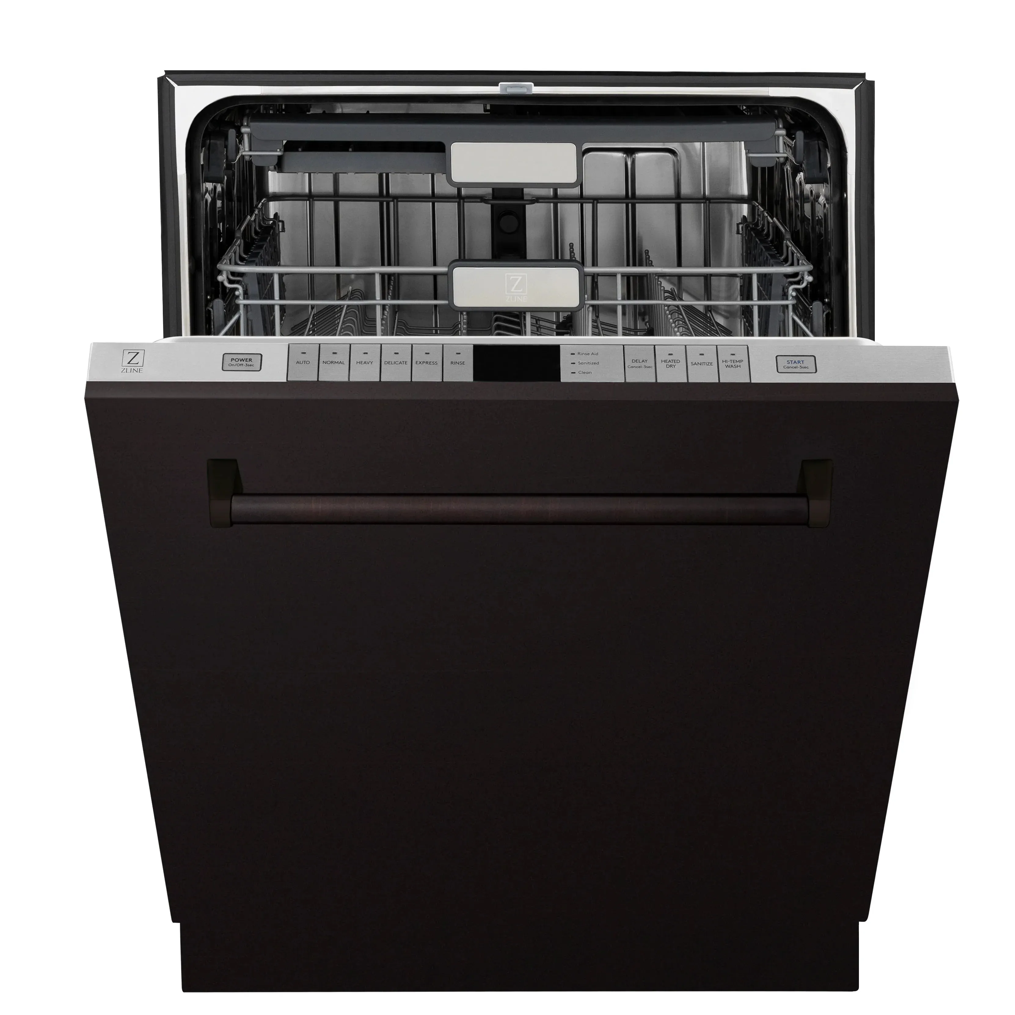 ZLINE 24-Inch Monument Series 3rd Rack Top Touch Control Dishwasher in Oil Rubbed Bronze with Stainless Steel Tub, 45dBa (DWMT-ORB-24)