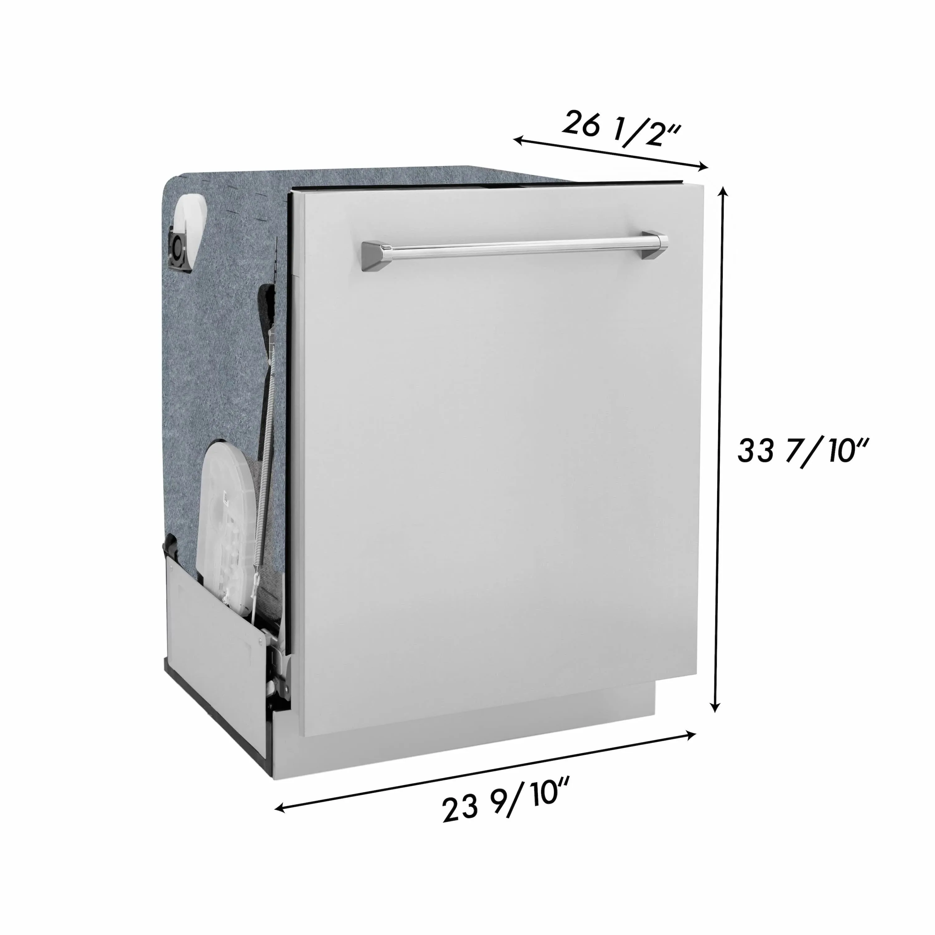 ZLINE 24-Inch Monument Series 3rd Rack Top Touch Control Dishwasher in Red Gloss with Stainless Steel Tub, 45dBa (DWMT-RG-24)