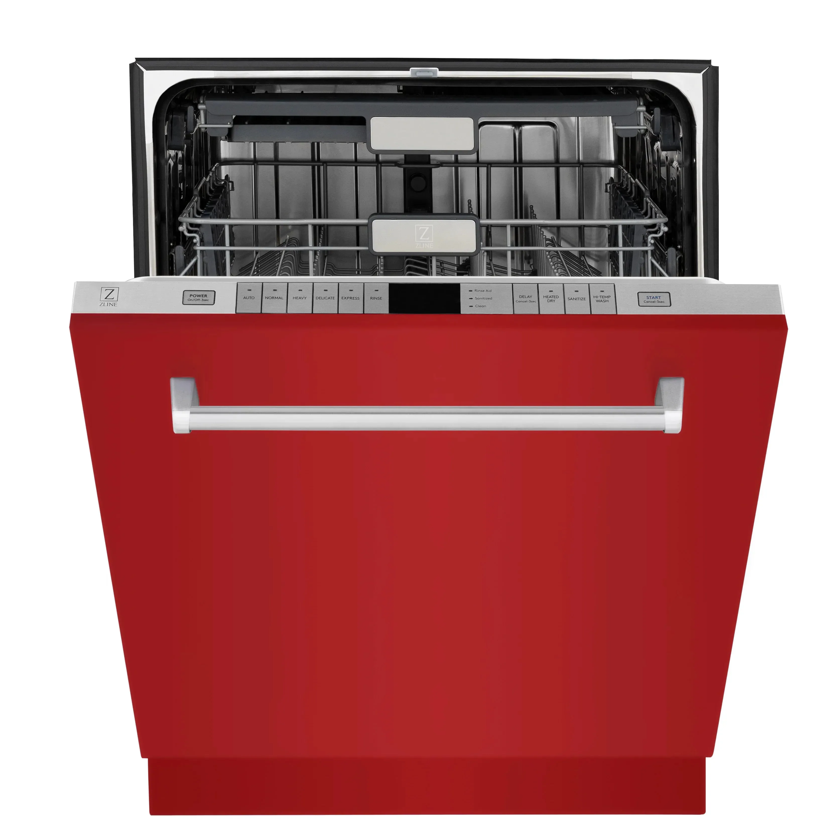 ZLINE 24-Inch Monument Series 3rd Rack Top Touch Control Dishwasher in Red Gloss with Stainless Steel Tub, 45dBa (DWMT-RG-24)