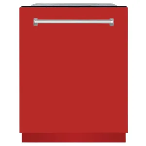 ZLINE 24-Inch Monument Series 3rd Rack Top Touch Control Dishwasher in Red Matte with Stainless Steel Tub, 45dBa (DWMT-RM-24)