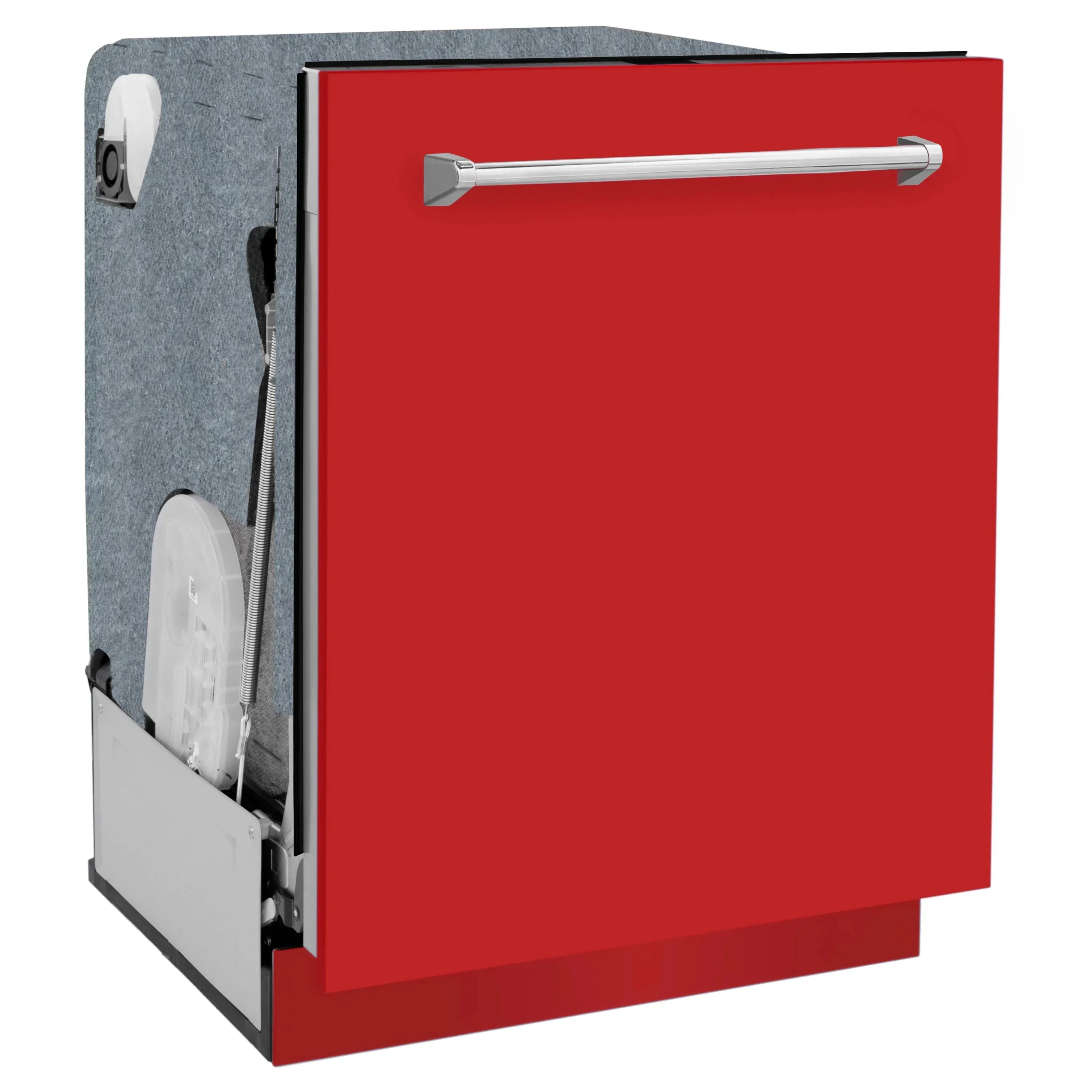 ZLINE 24-Inch Monument Series 3rd Rack Top Touch Control Dishwasher in Red Matte with Stainless Steel Tub, 45dBa (DWMT-RM-24)