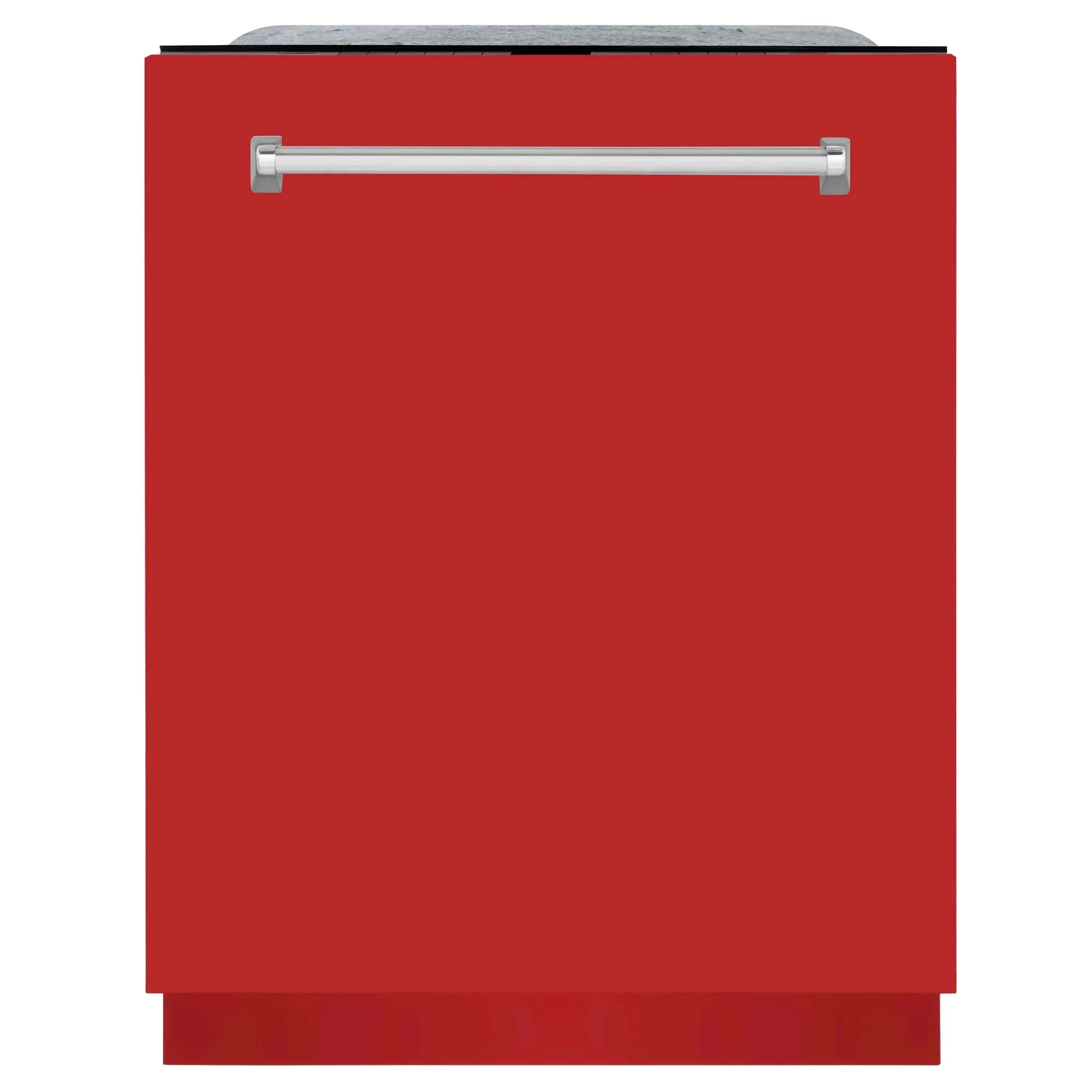 ZLINE 24-Inch Monument Series 3rd Rack Top Touch Control Dishwasher in Red Matte with Stainless Steel Tub, 45dBa (DWMT-RM-24)